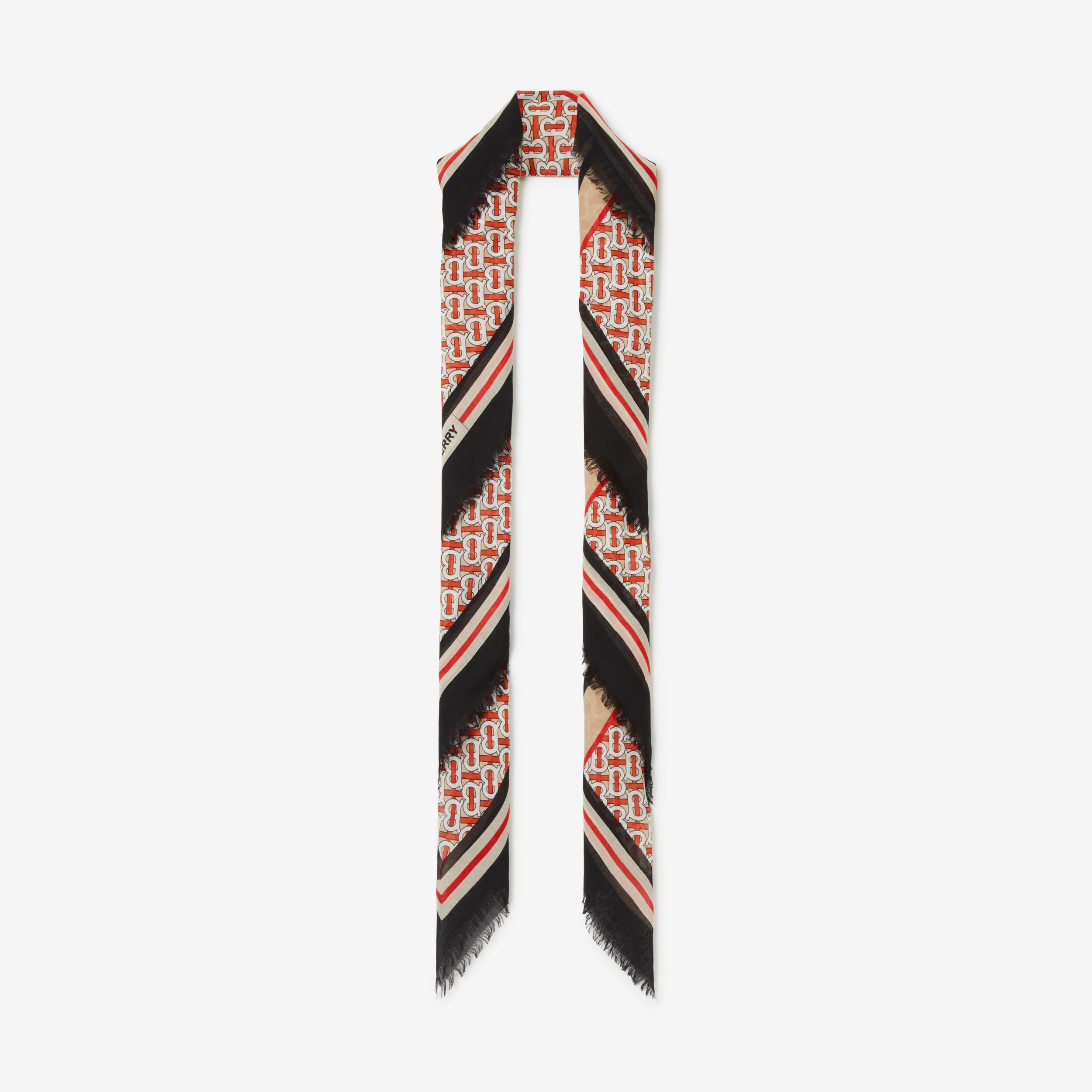 Montage Print Wool Silk Large Square Scarf in Archive Beige | Burberry® Official - 2
