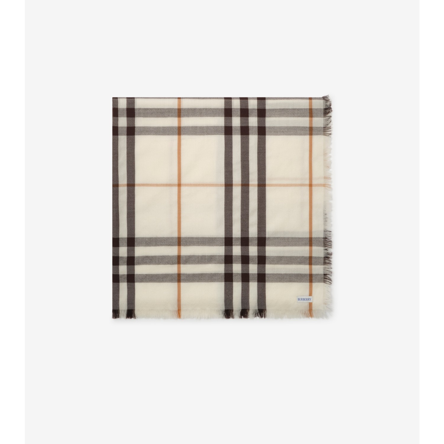 Wide Check Cashmere Scarf