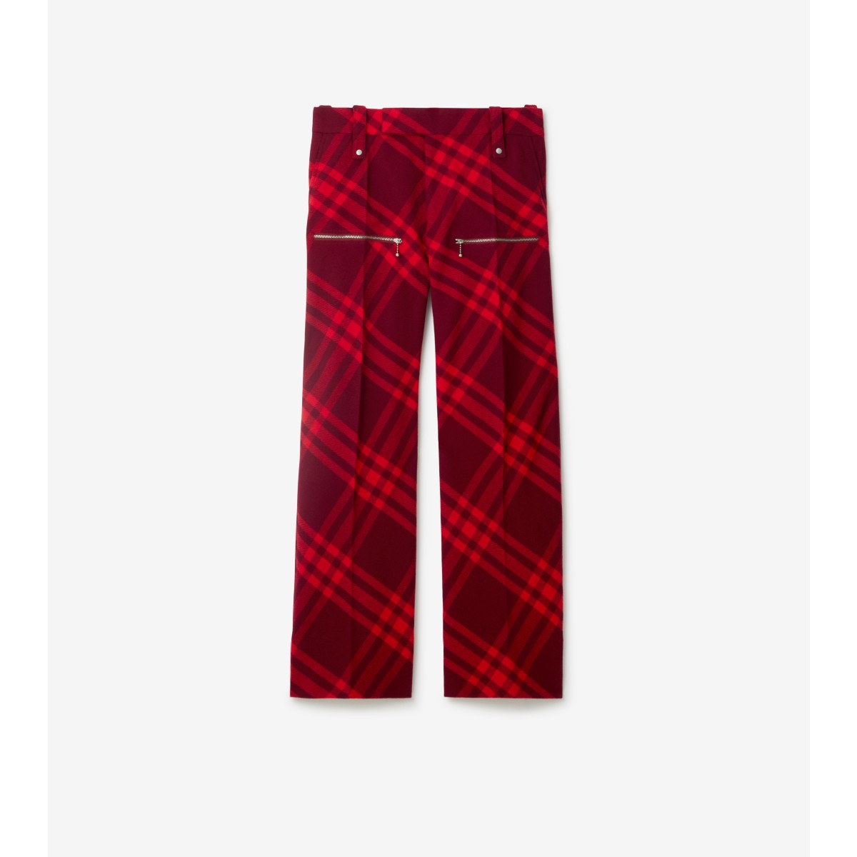 Burberry Plaid-check Wide-leg Wool Trousers In Ripple
