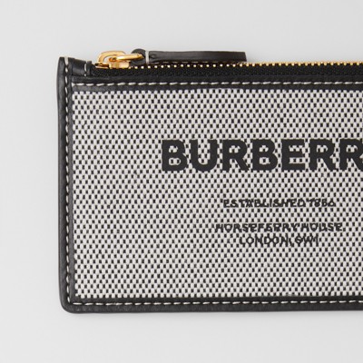 Horseferry Print Canvas and Leather Zip Card Case in Black/tan - Women |  Burberry® Official