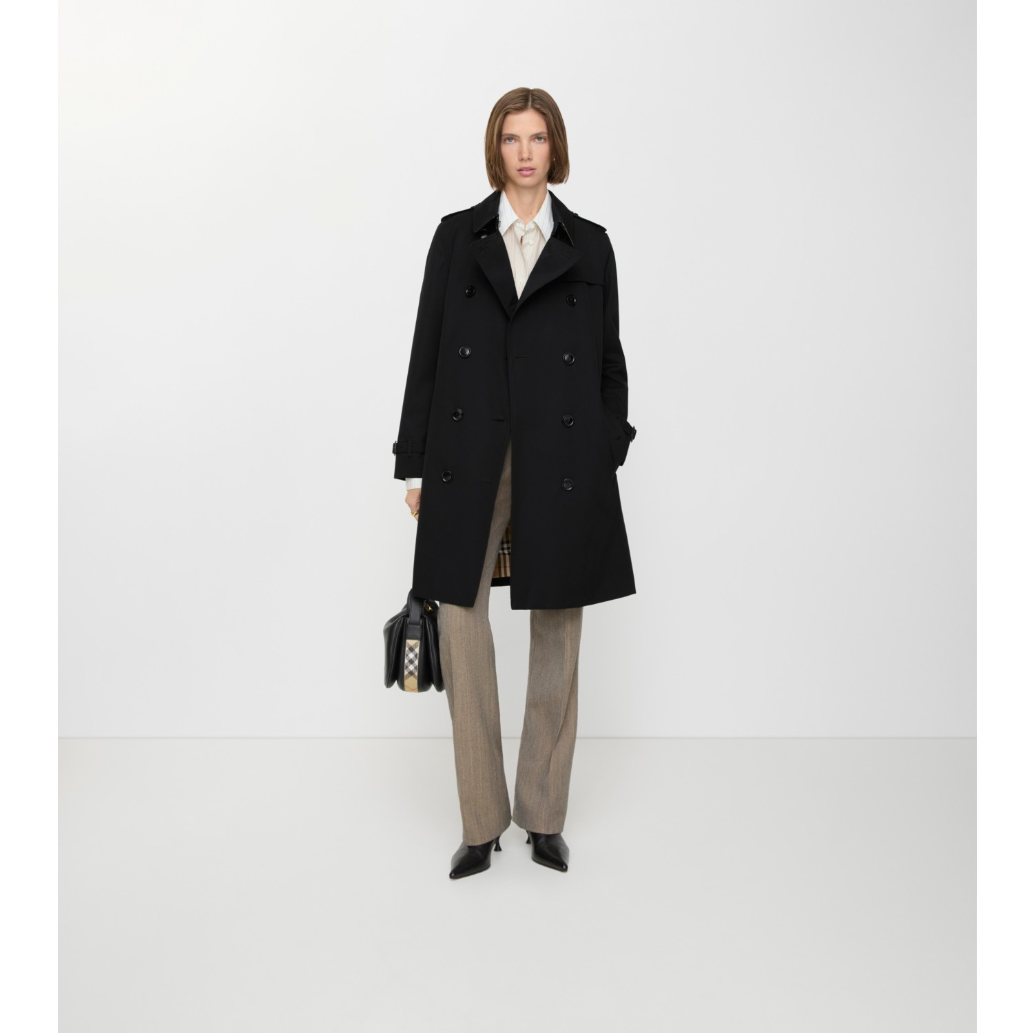 ミッドレングス ケンジントン ヘリテージ トレンチコート (ブラック