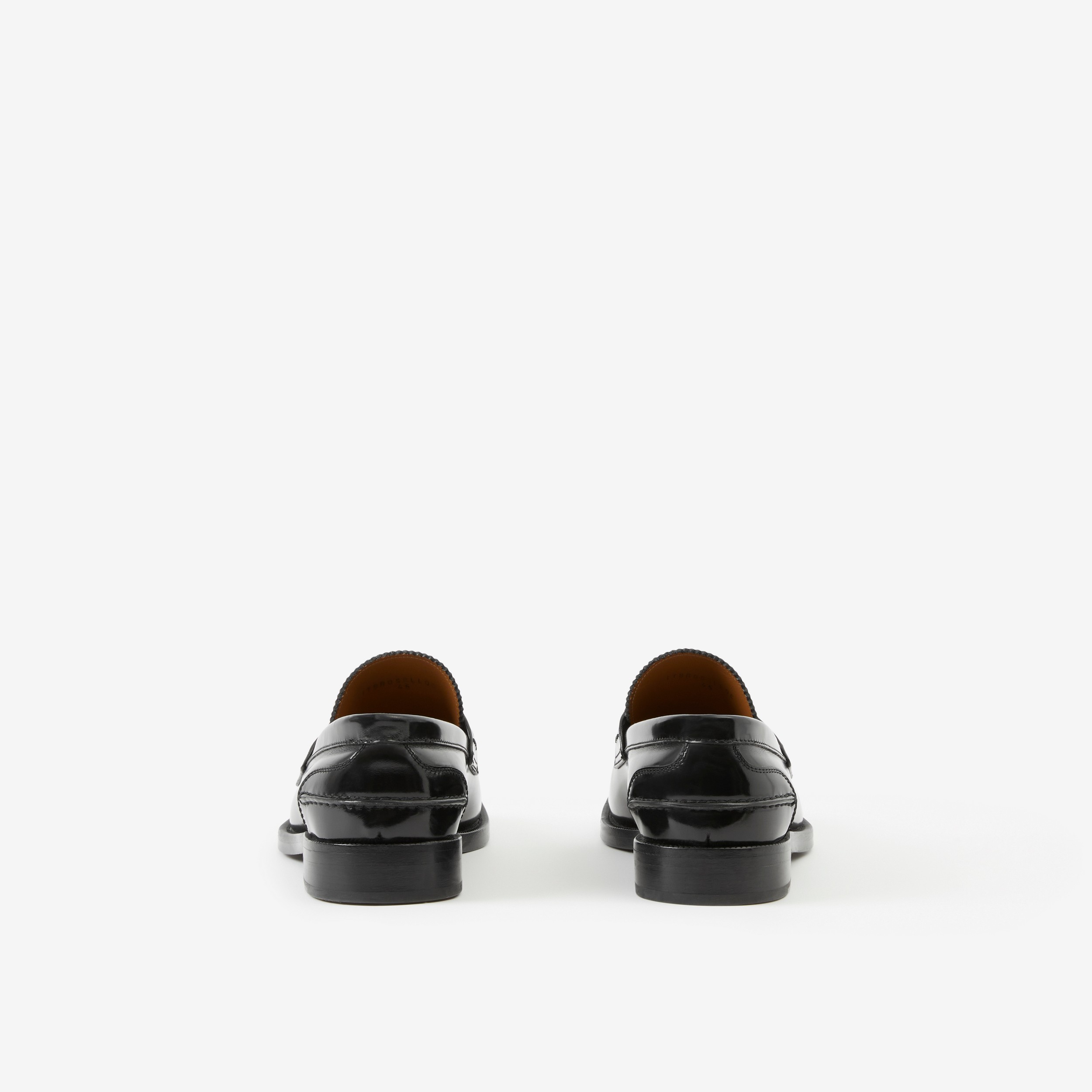 Monogram Motif Leather Loafers in Black - Men | Burberry® Official - 3