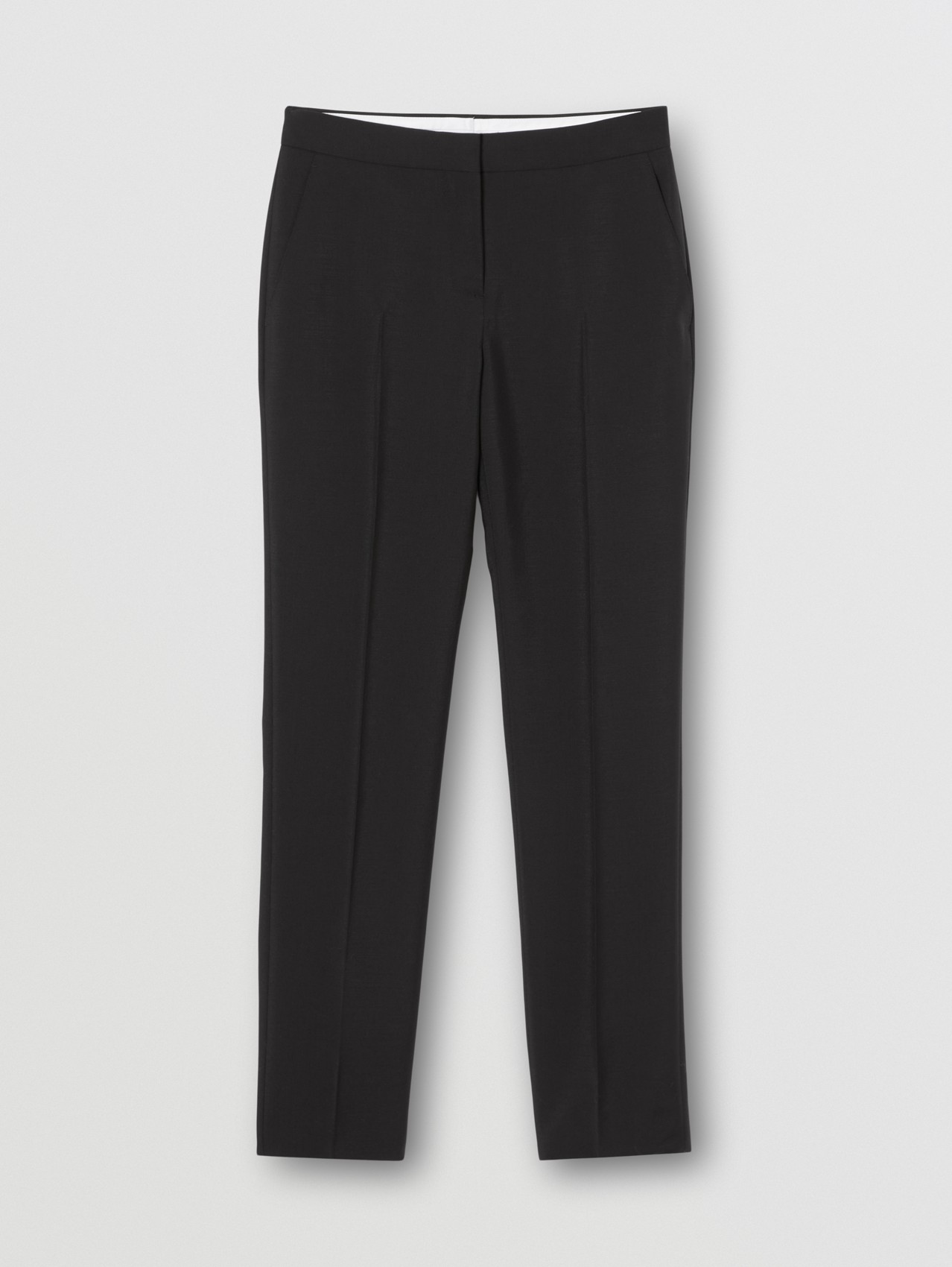 Mohair Wool Tailored Trousers in Black