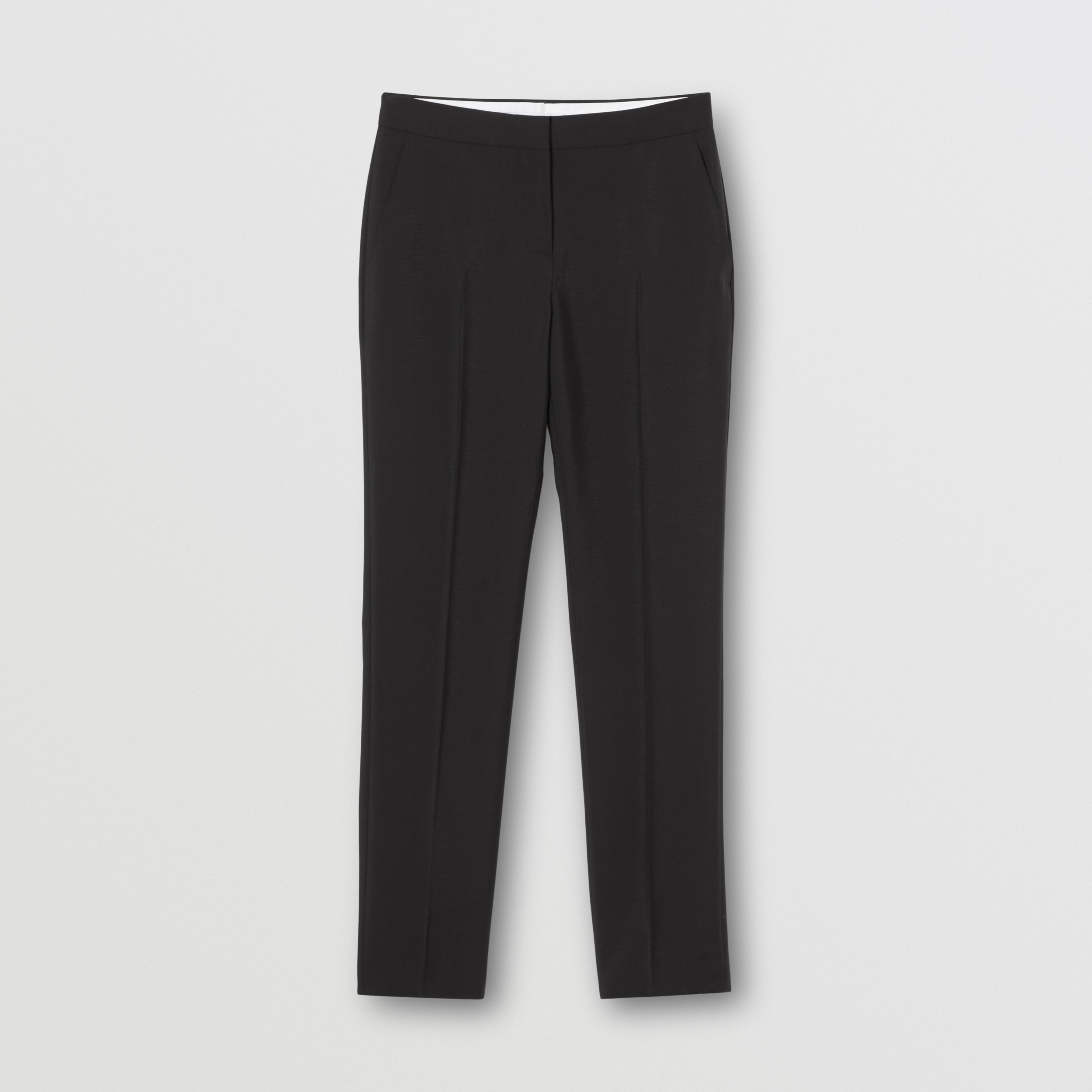 Mohair Wool Tailored Trousers in Black - Women | Burberry® Official - 1