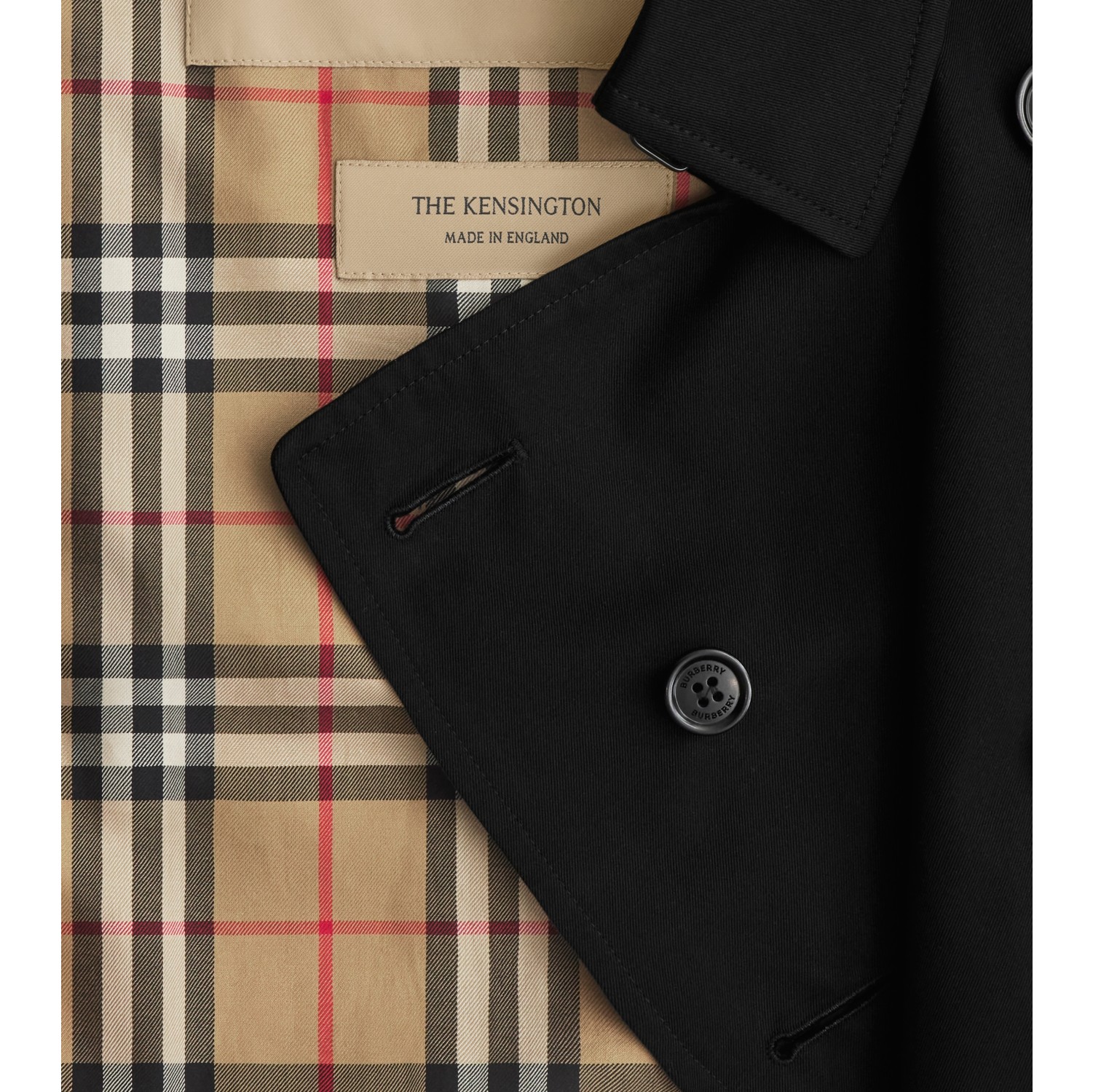 Long Kensington Heritage Trench Coat in Black - Men, Cotton Gabardine | Burberry® Official
