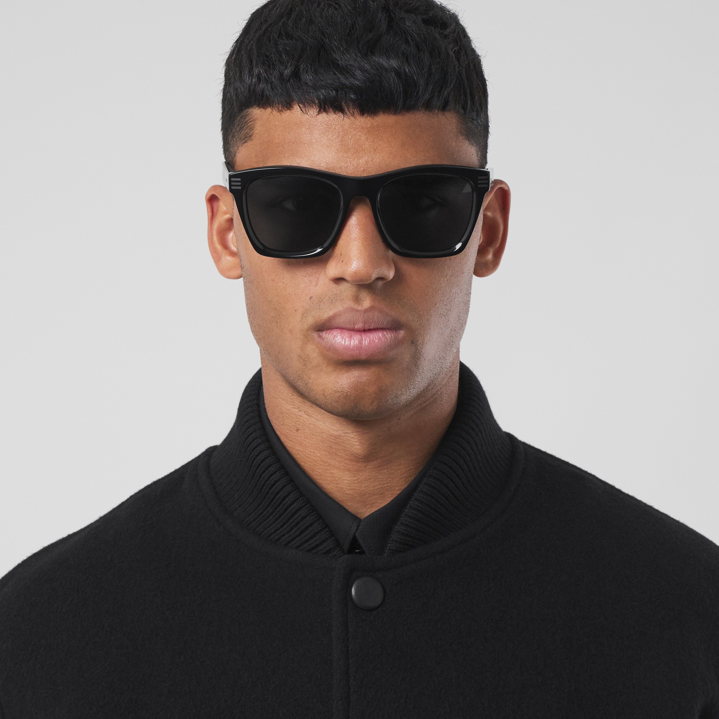 Logo Detail Square Frame Sunglasses in Black Men Burberry® Official