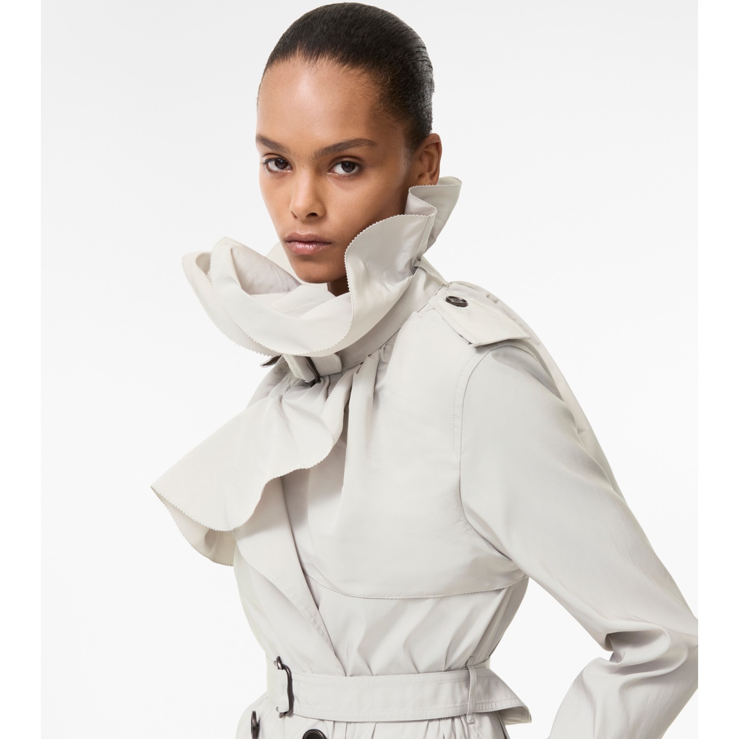 Long Faille Clare Trench Coat - thumbnail 4