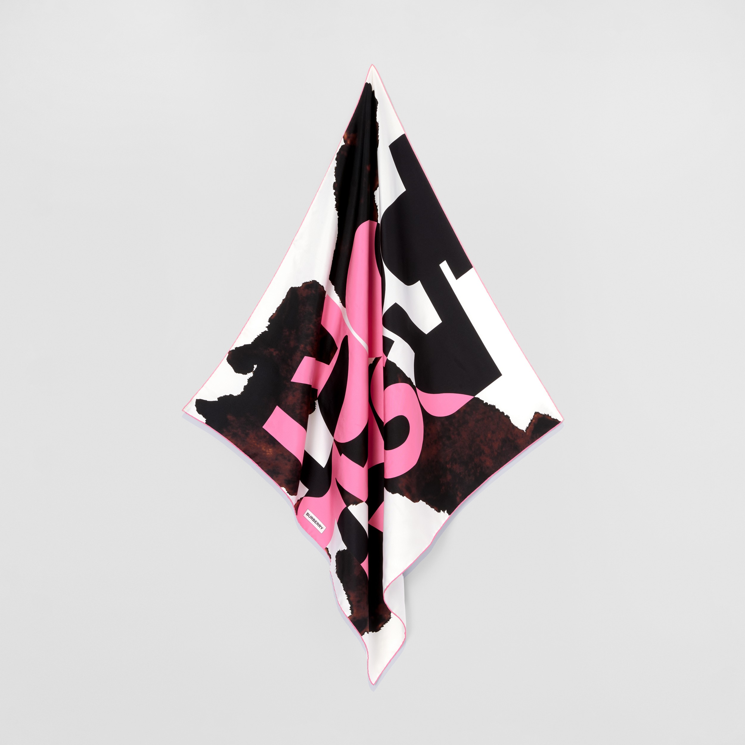 Montage Print Silk Square Scarf in Bubblegum Pink | Burberry® Official - 3