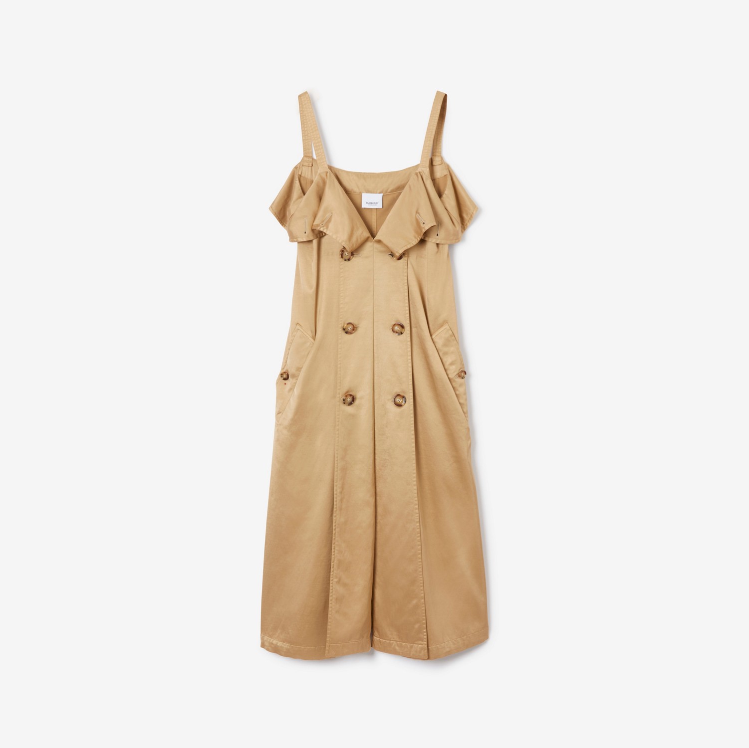 Viscose Cotton Blend Trench Dress in Soft Fawn - Women | Burberry® Official