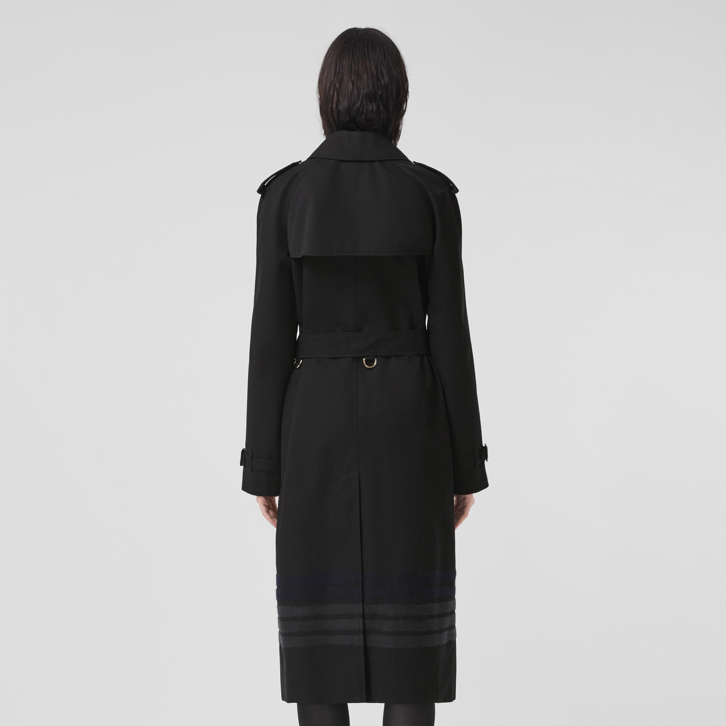 Stripe Detail Cotton Gabardine Trench Coat in Black - Women | Burberry® Official - 3