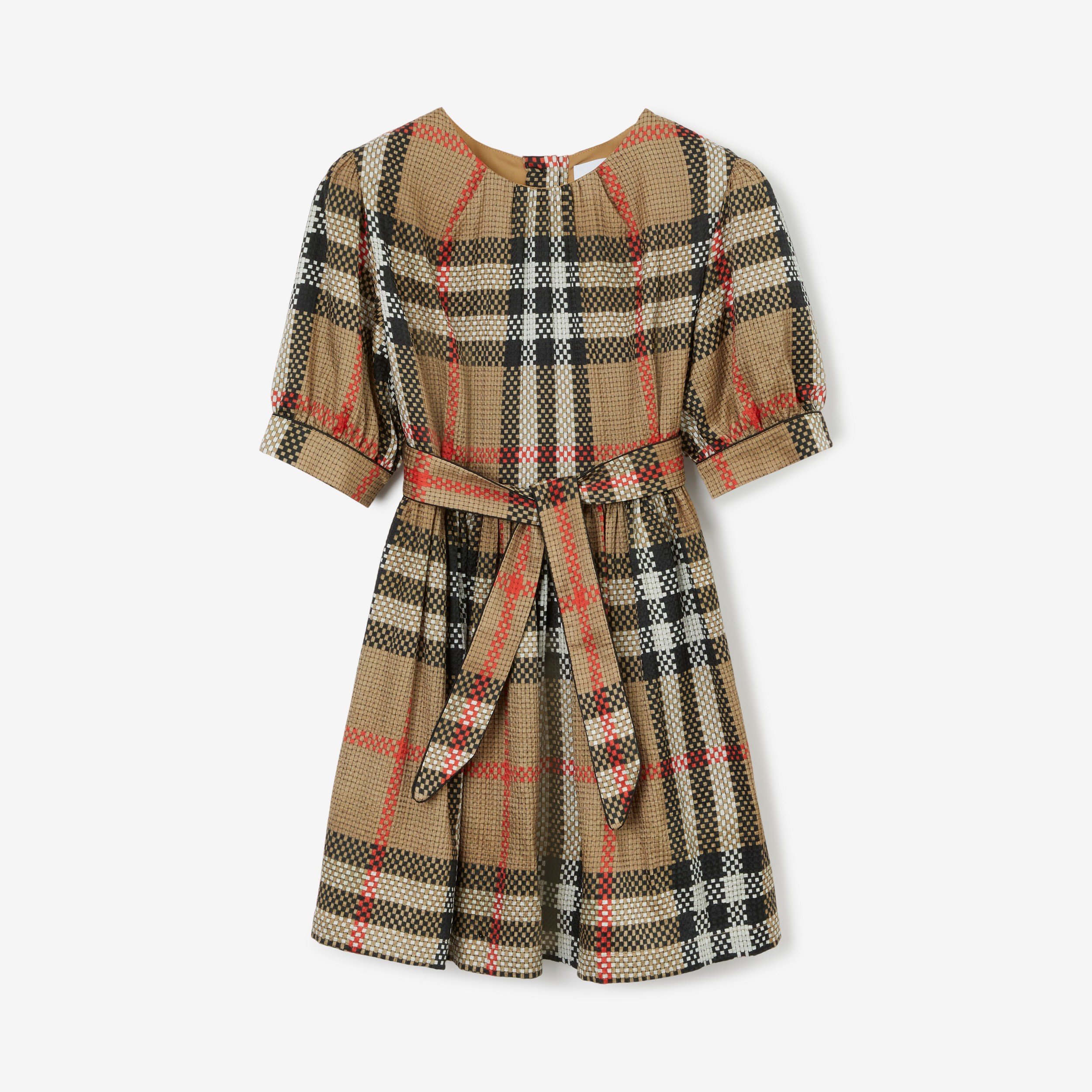 Kleid aus Stretchseide in Check (Vintage-beige) | Burberry® - 1