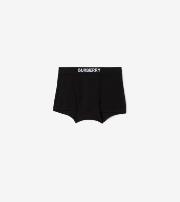 Cotton Boxer Shorts in Black Men Burberry Official