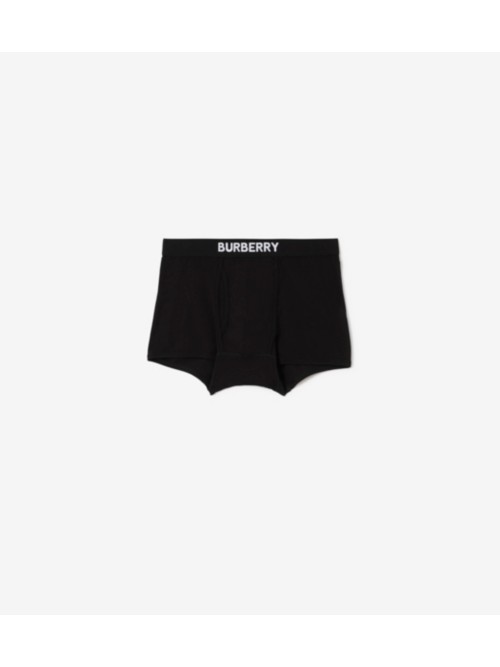 Shop Burberry Cotton Boxer Shorts In Black