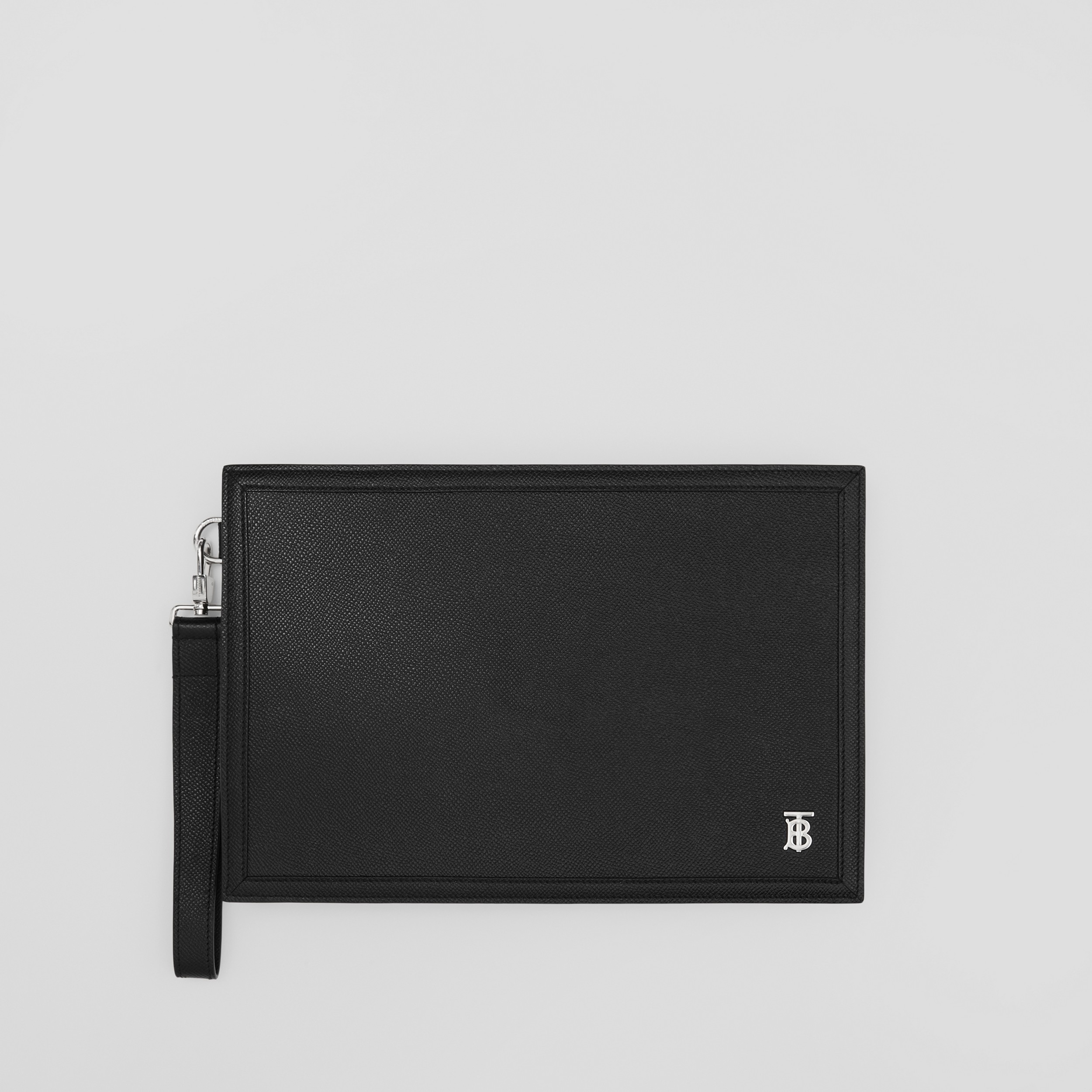Grainy Leather TB Zip Pouch in Black - Men | Burberry® Official - 1