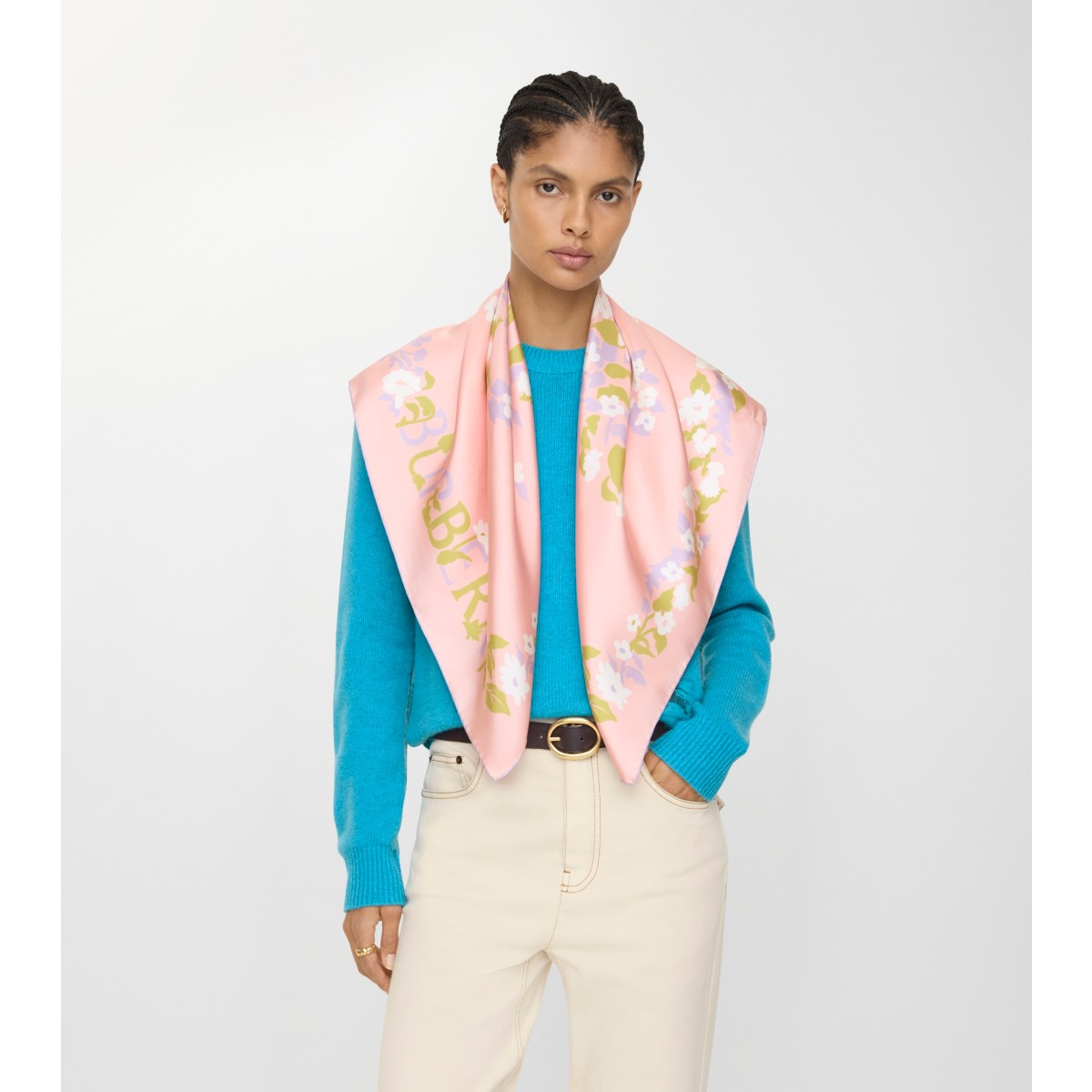  Floral EKD Silk Scarf