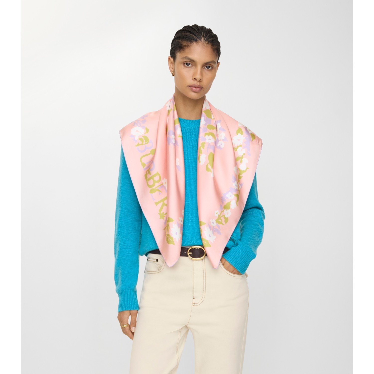 Pañuelo floral en seda con EKD