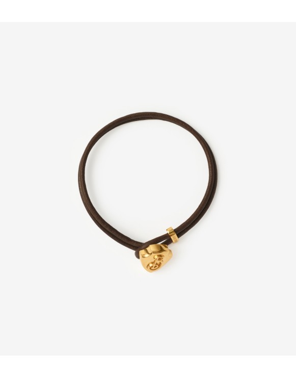 Leather B Shield Bracelet