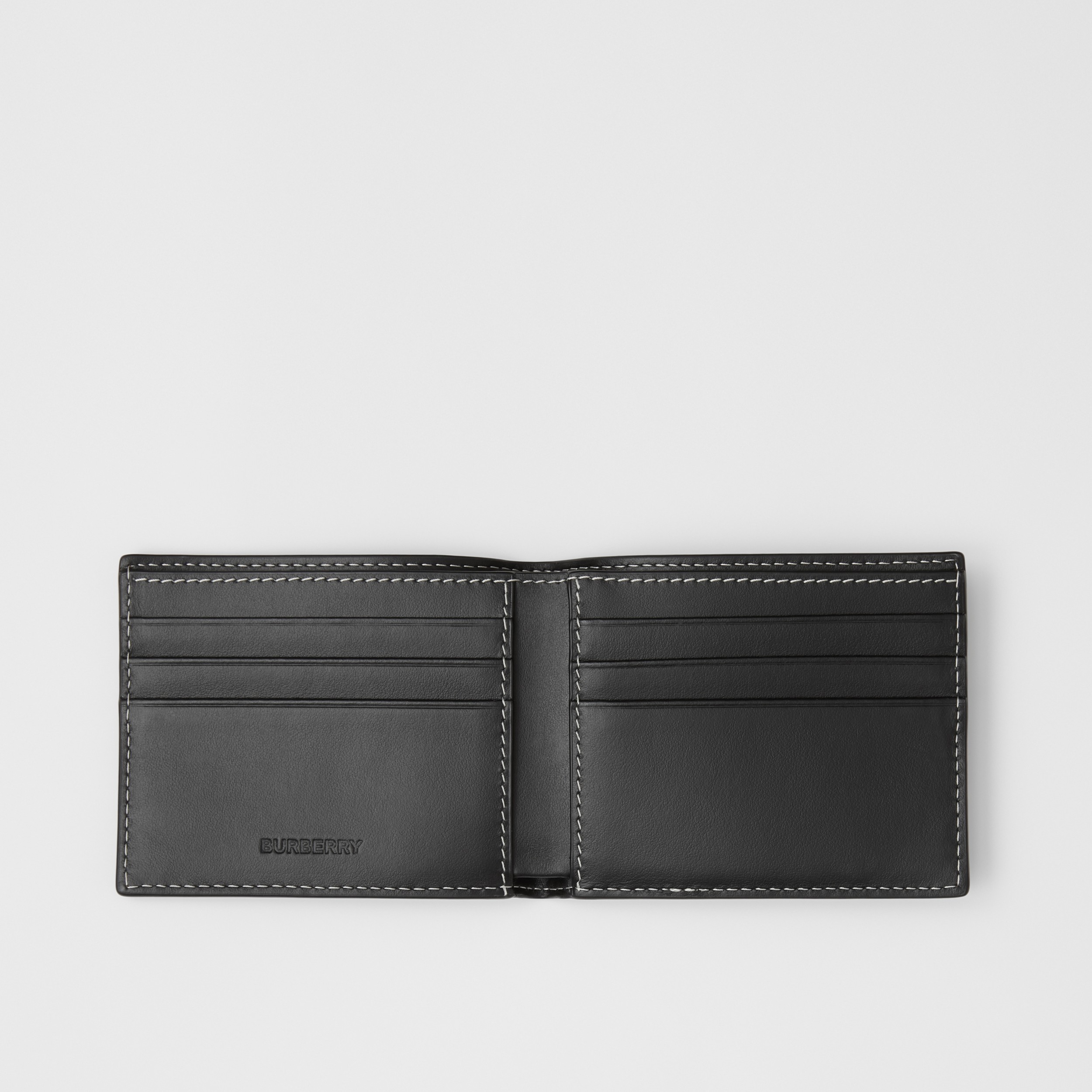 Check E-canvas Bifold Wallet in Dark Birch Brown - Men | Burberry ...