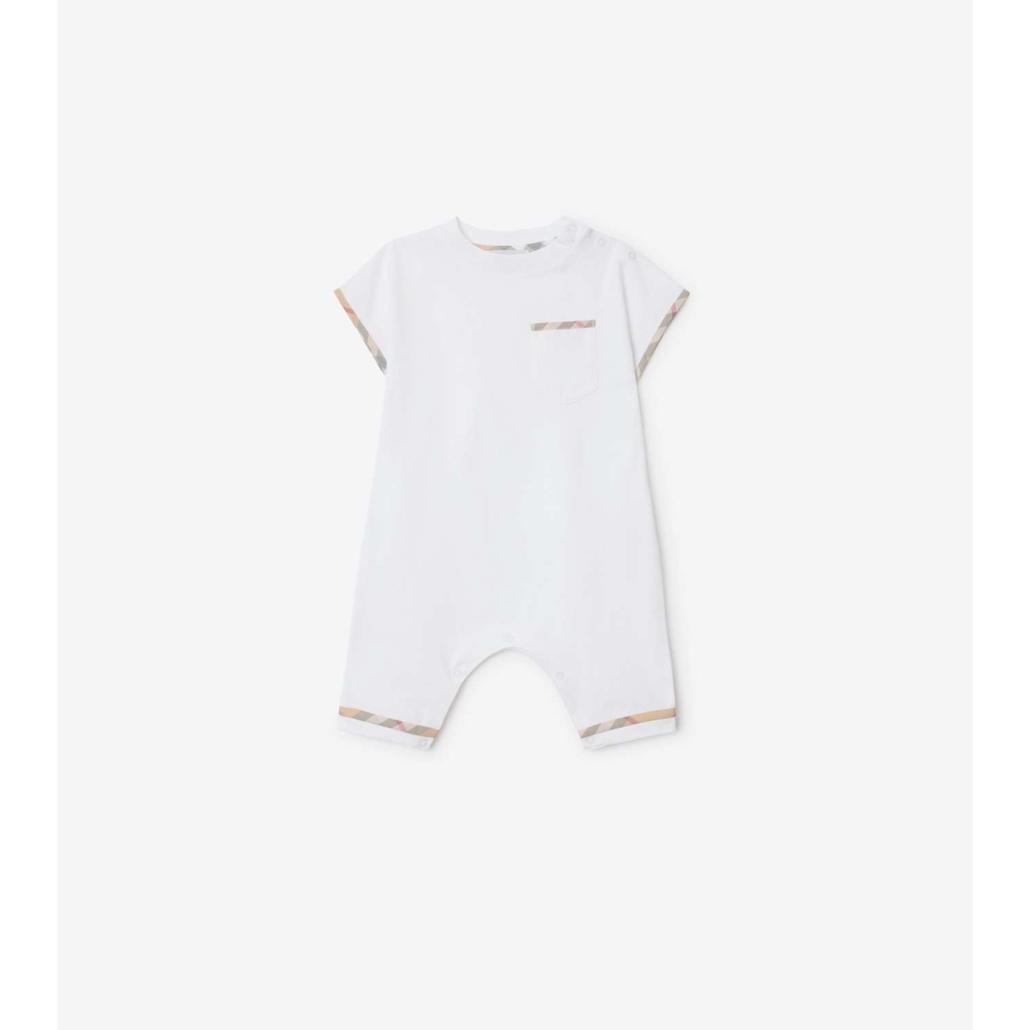Check Trim Cotton Playsuit