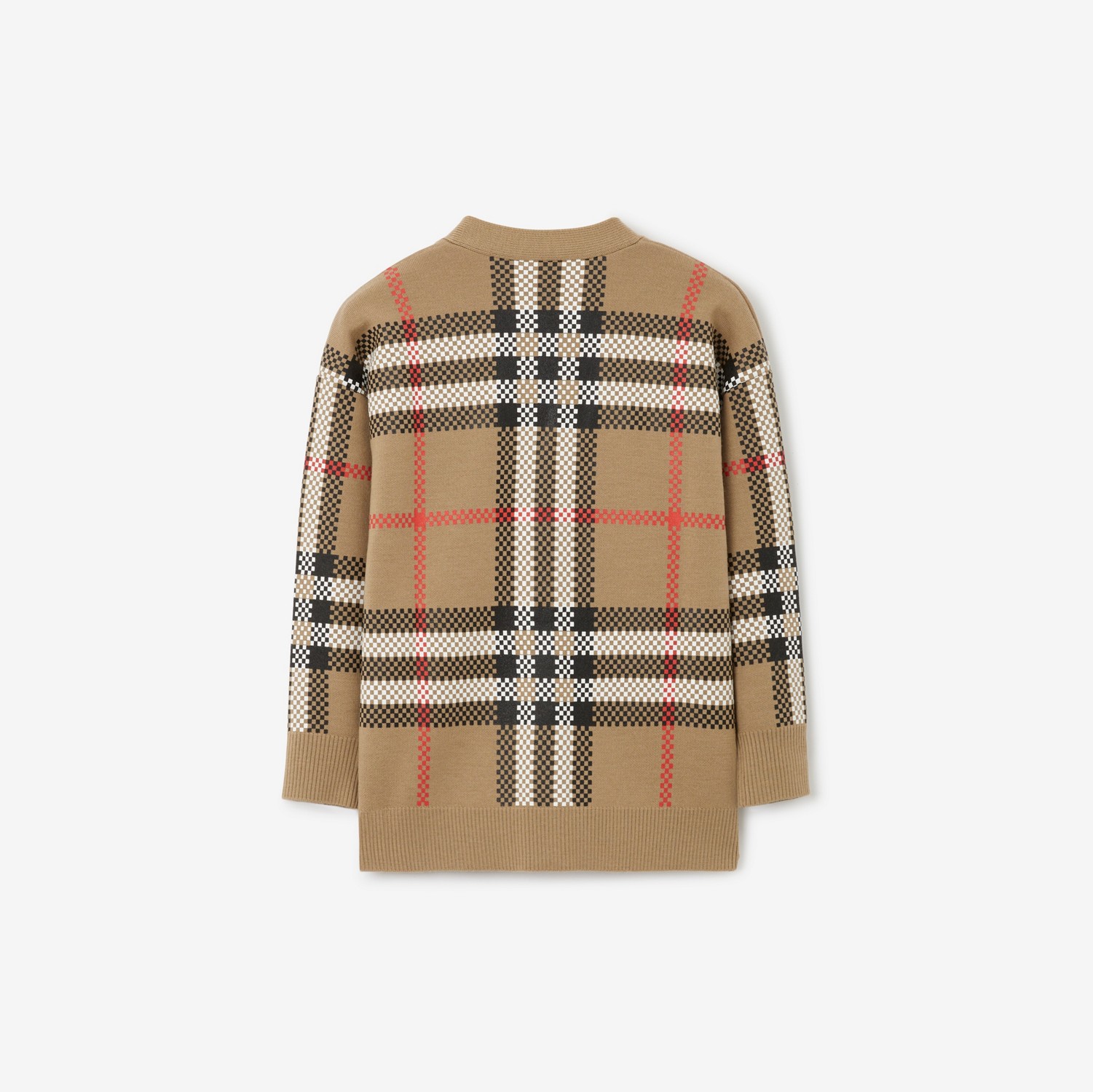 Check Wool Cardigan in Archive Beige | Burberry® Official