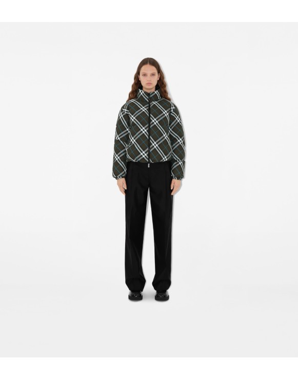 Reversible Check Nylon Puffer Jacket
