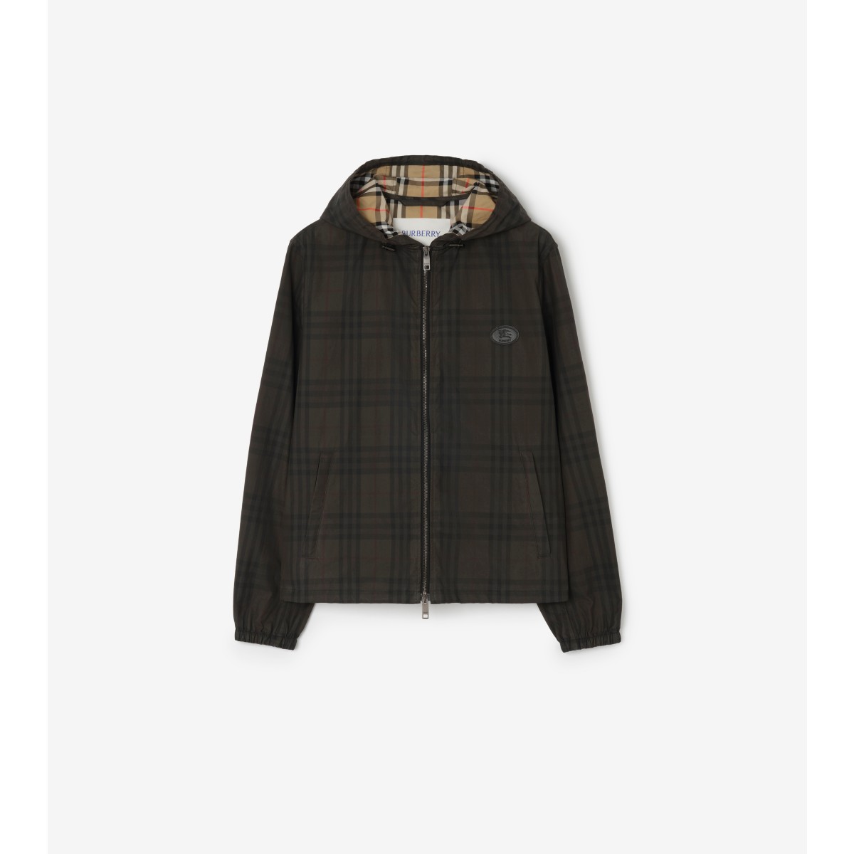  Check Cotton Newport Hooded Jacket