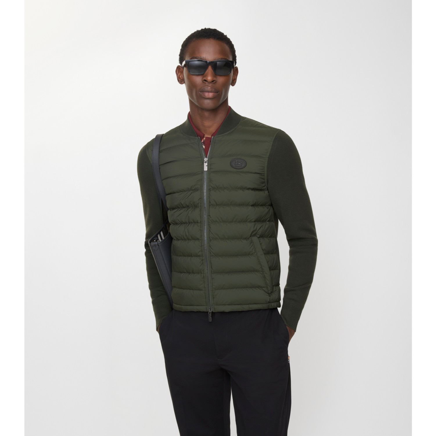 Quilted Nylon and Wool Jacket