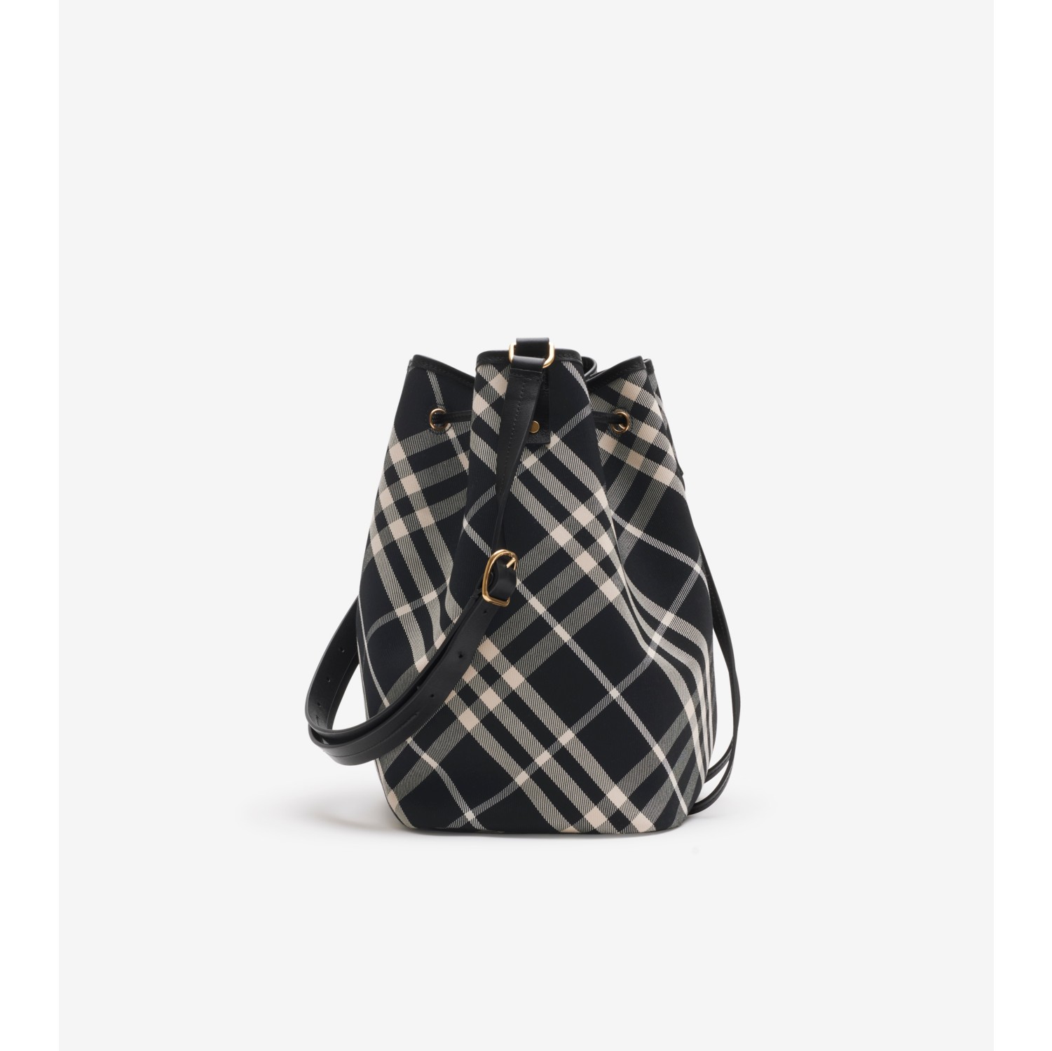 Medium Check Bucket Bag in Black/calico - Women | Burberry® Official