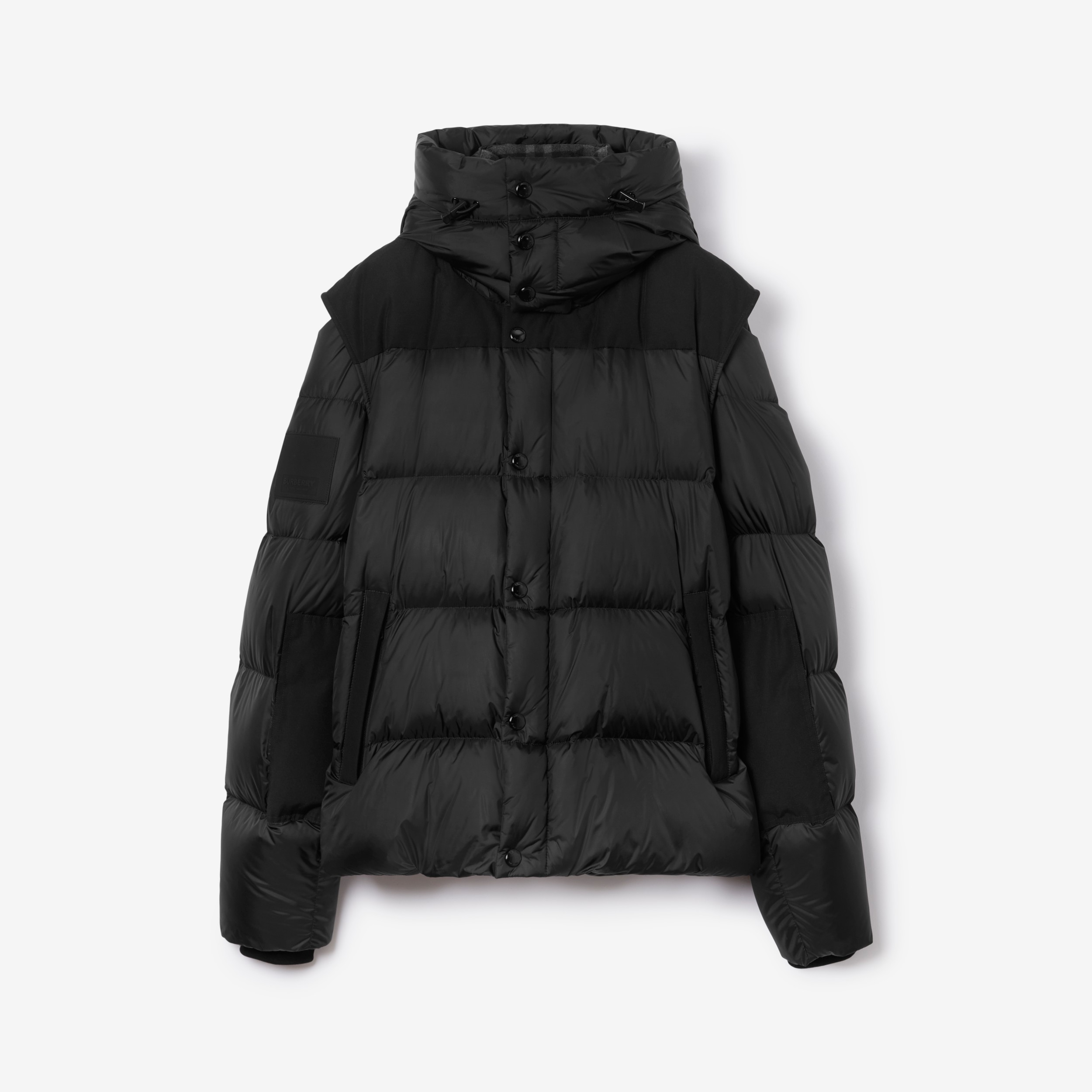 Detachable Sleeve Hooded Puffer Jacket in Black - Men | Burberry® Official