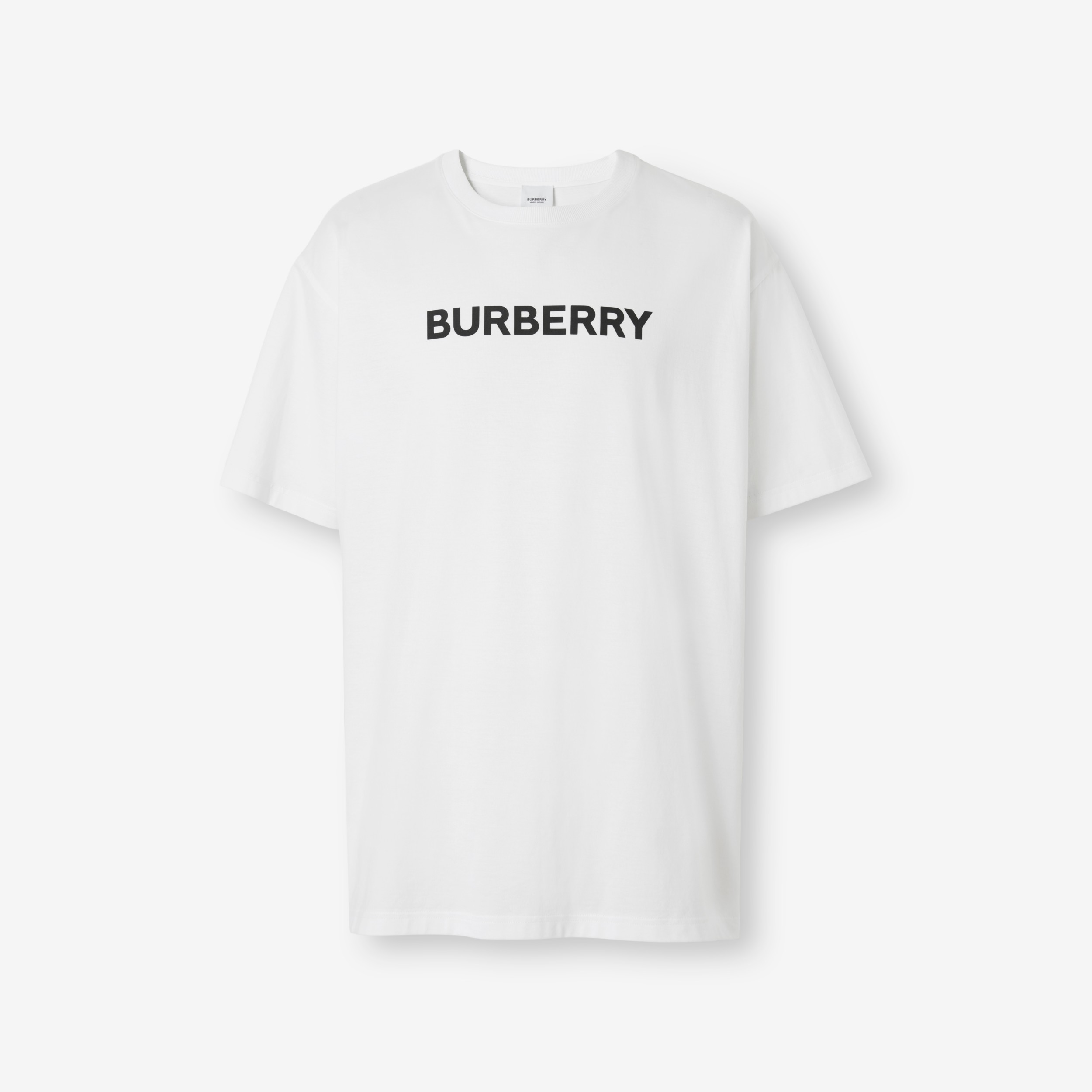 Logo Print Cotton T-shirt in White - Men | Burberry® Official