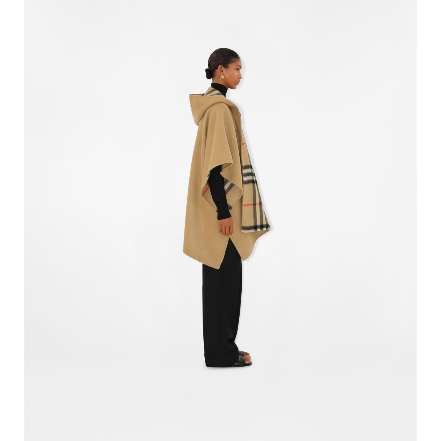 Cashmere Hooded Cape - thumbnail 3