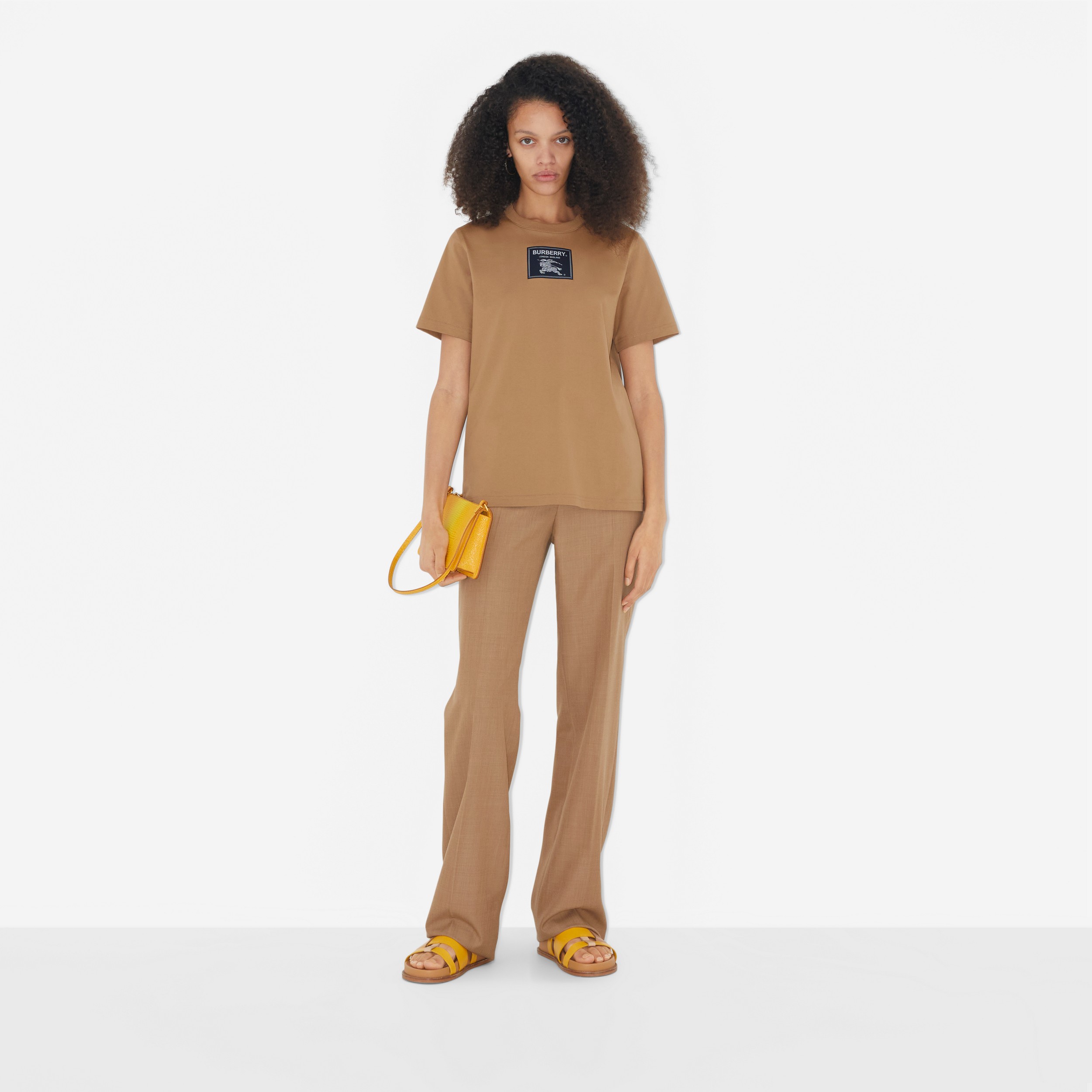 Prorsum Label Cotton T-shirt in Camel - Women | Burberry® Official - 2