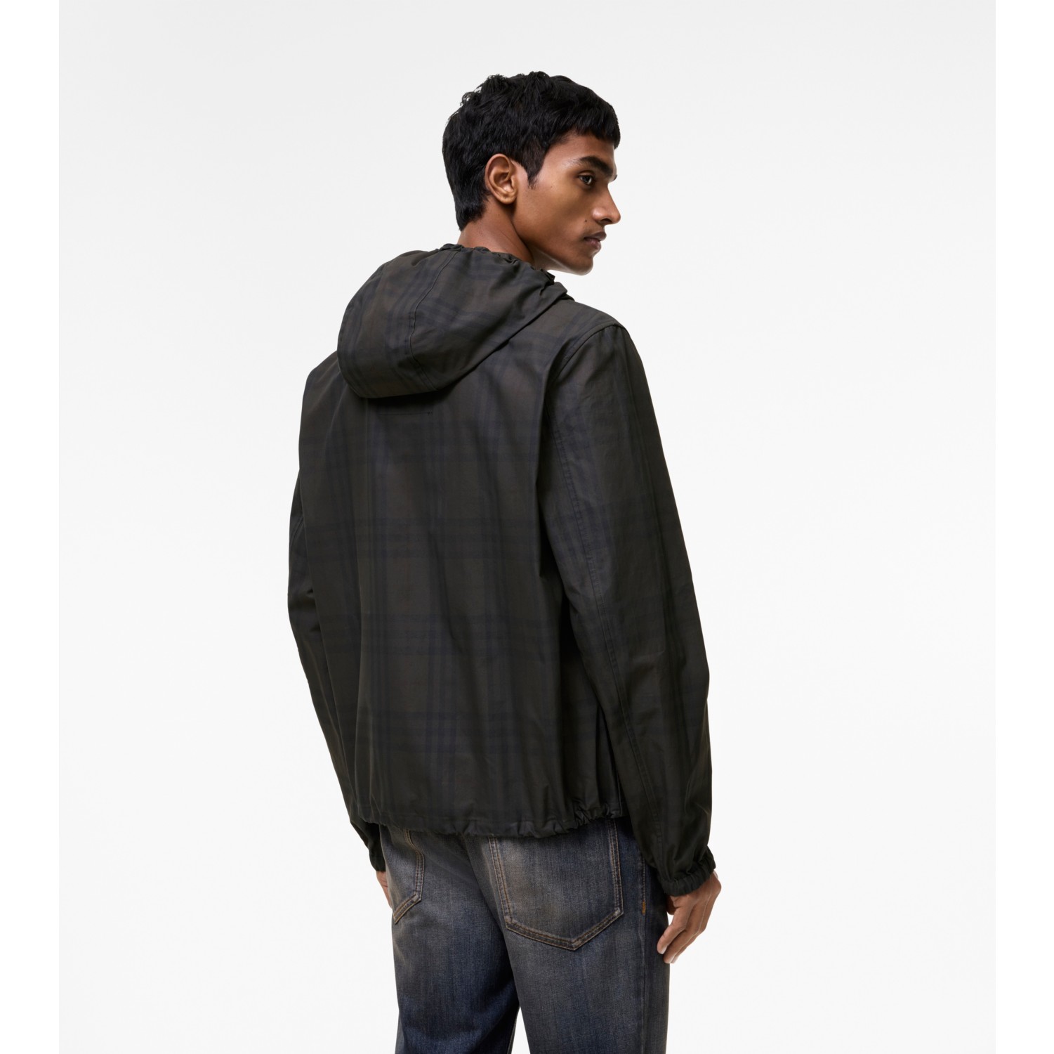 Check Cotton Newport Hooded Jacket in Sand beige - Men | Burberry® Official
