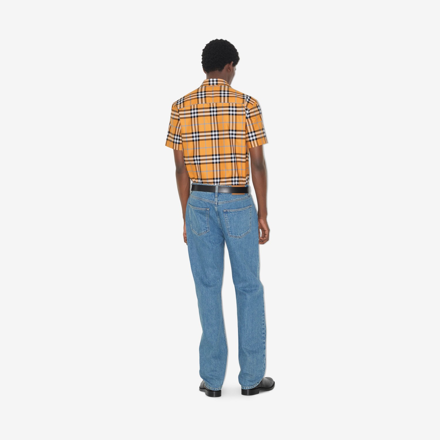 格纹棉质衬衫 (暗雅橙色) - 男士 | Burberry® 博柏利官网