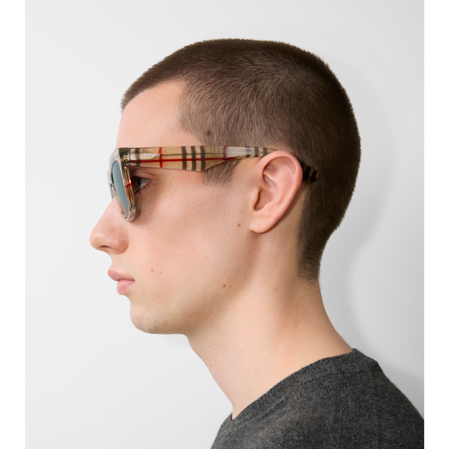 Óculos de sol Check com armação quadrada