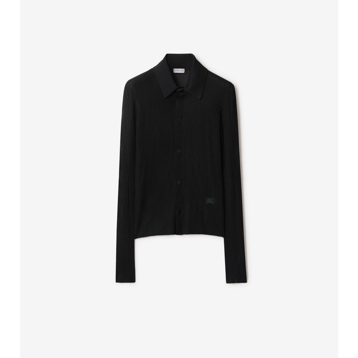 Burberry Rib Knit Shirt In Black