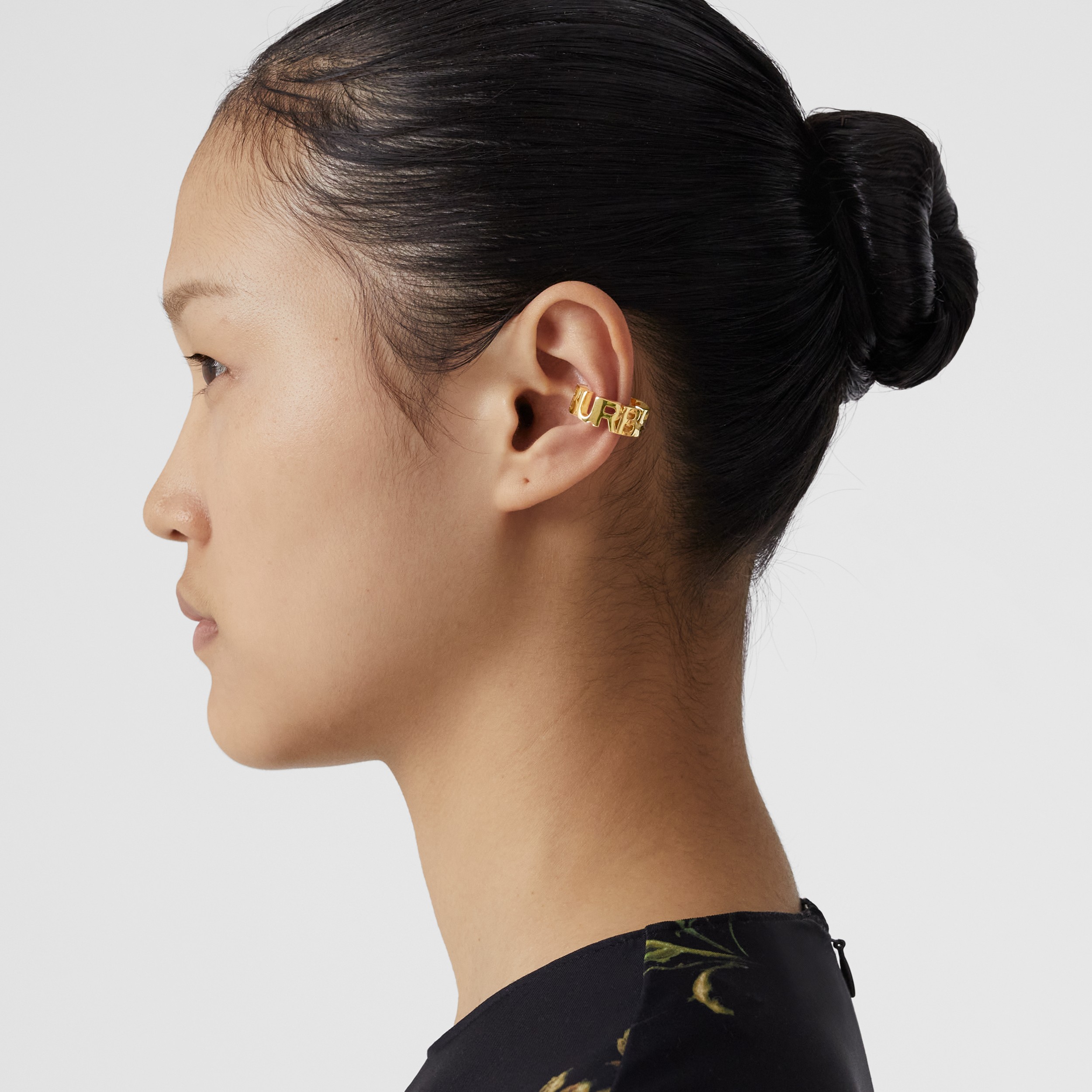Gold-plated Logo Ear Cuff in Light - Women | Burberry® Official - 3