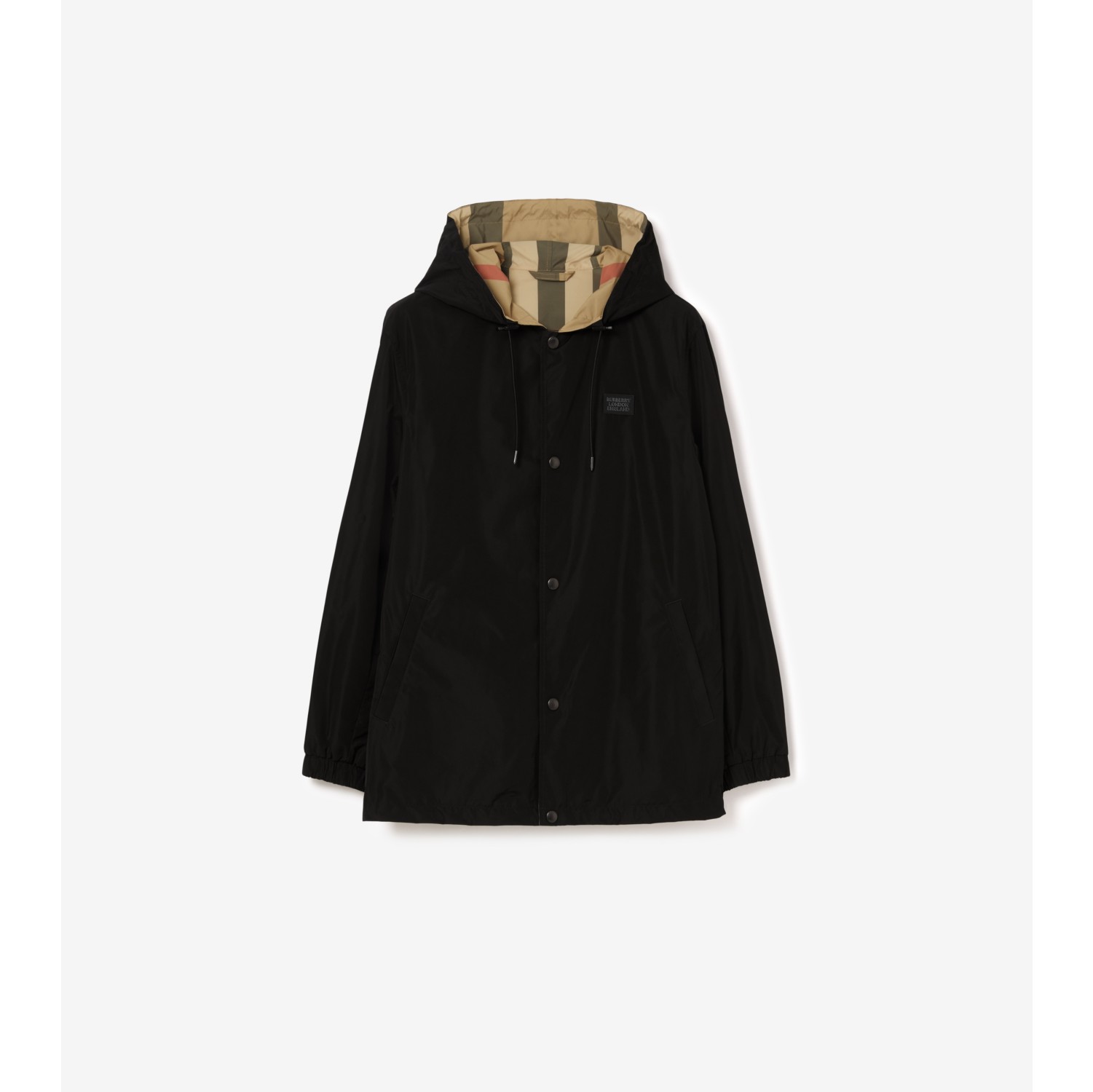 Reversible Check Hooded Jacket