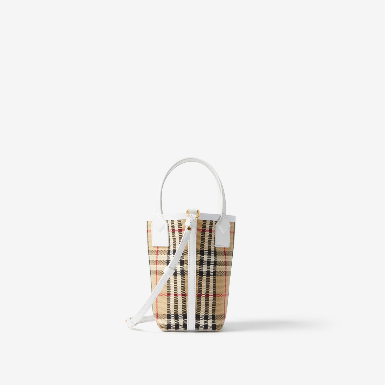 Mini London Tote Bag in Archive Beige/white - Women | Burberry® Official