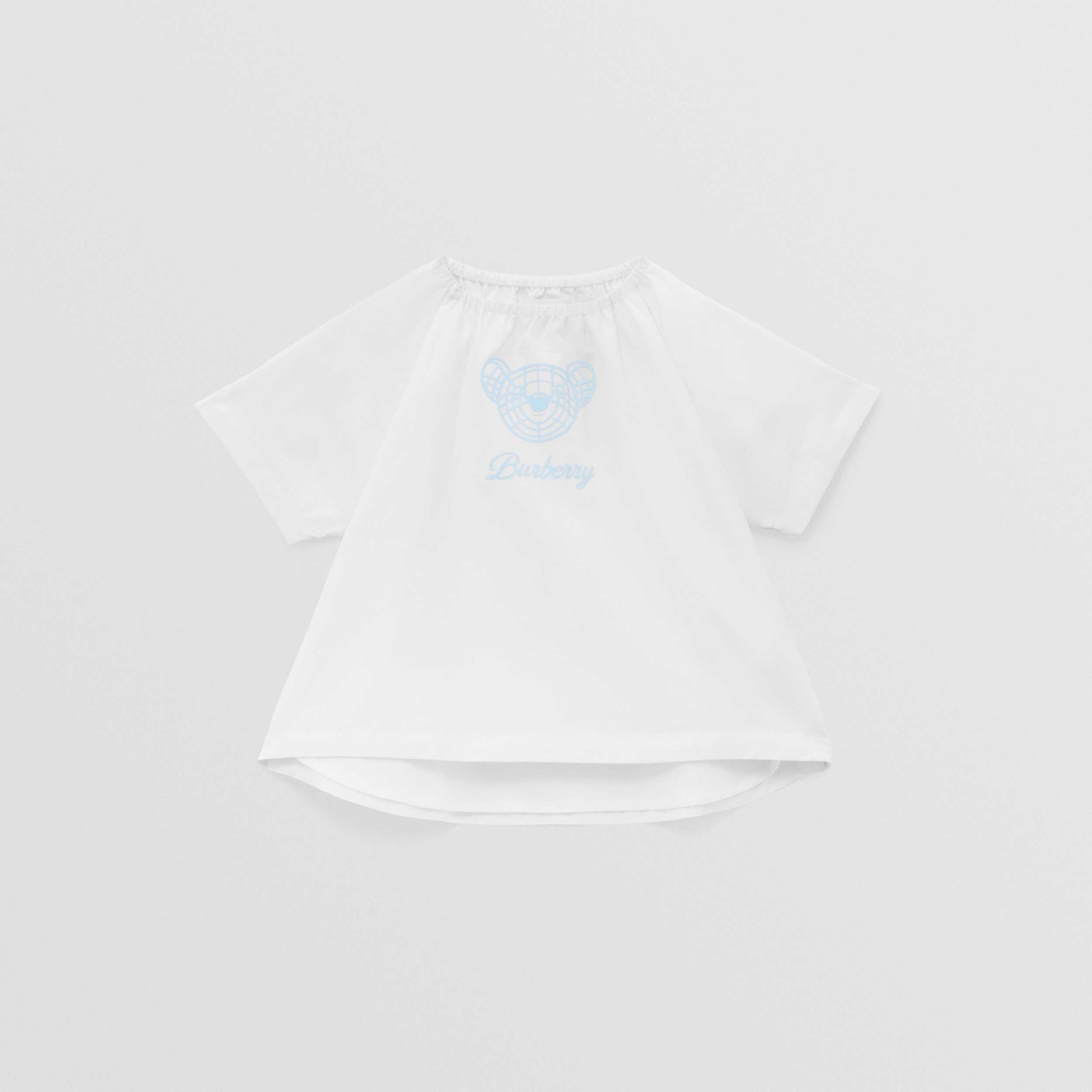 Blusa de seda e algodão com estampa Thomas Bear (Branco) | Burberry® oficial - 1