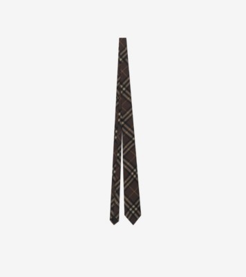 Check Silk Tie Sepia ®