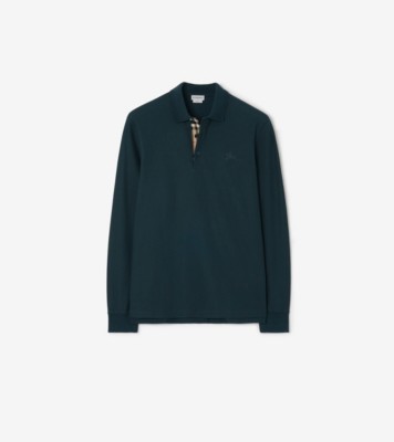 Long sleeve Cotton Polo Shirt Teal ®