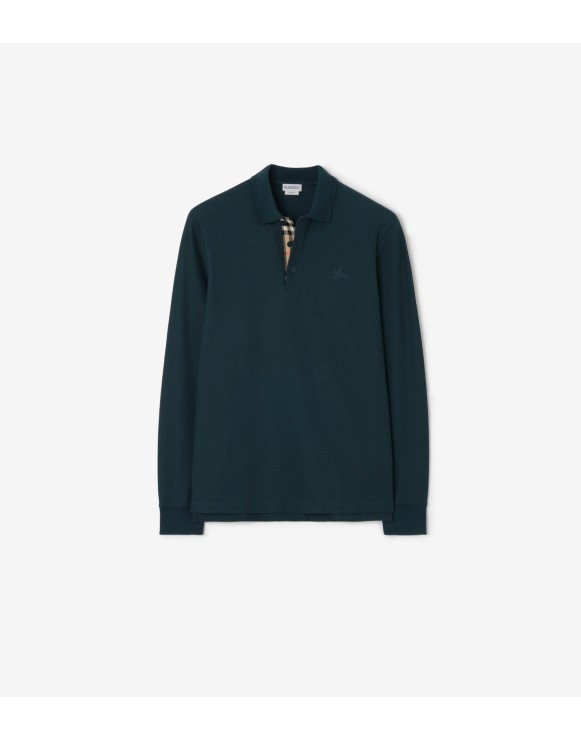 Polo in cotone a maniche lunghe