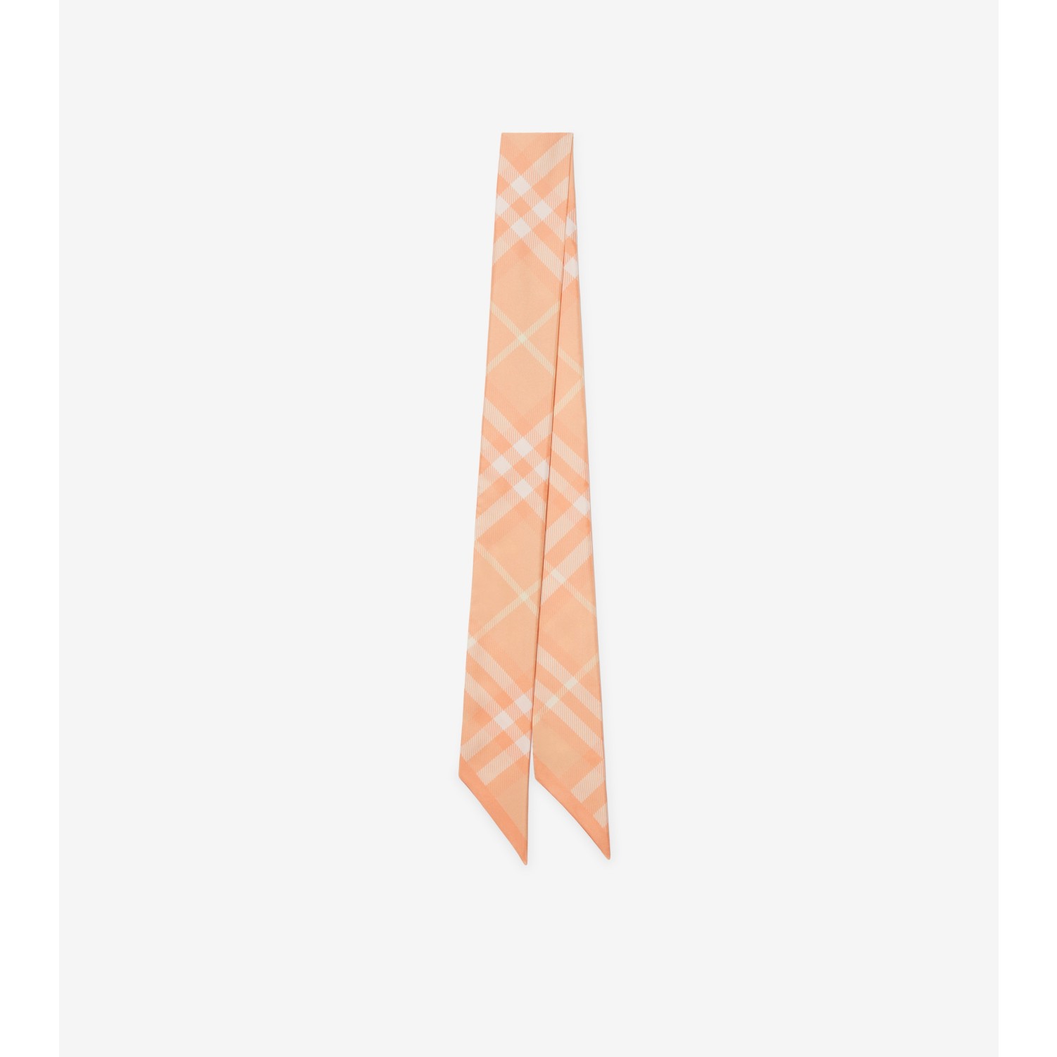 Print Tapered-tip check silk-twill scarf, Burberry