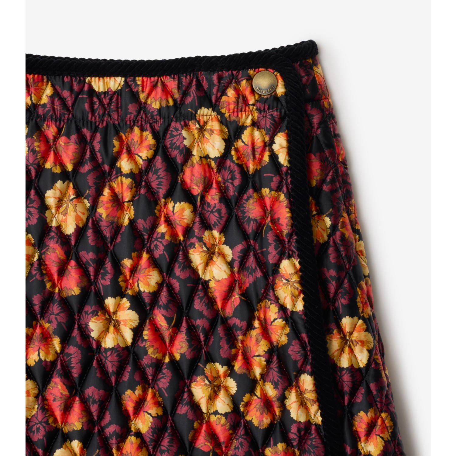 Geranium Leaf Quilted Nylon Skirt