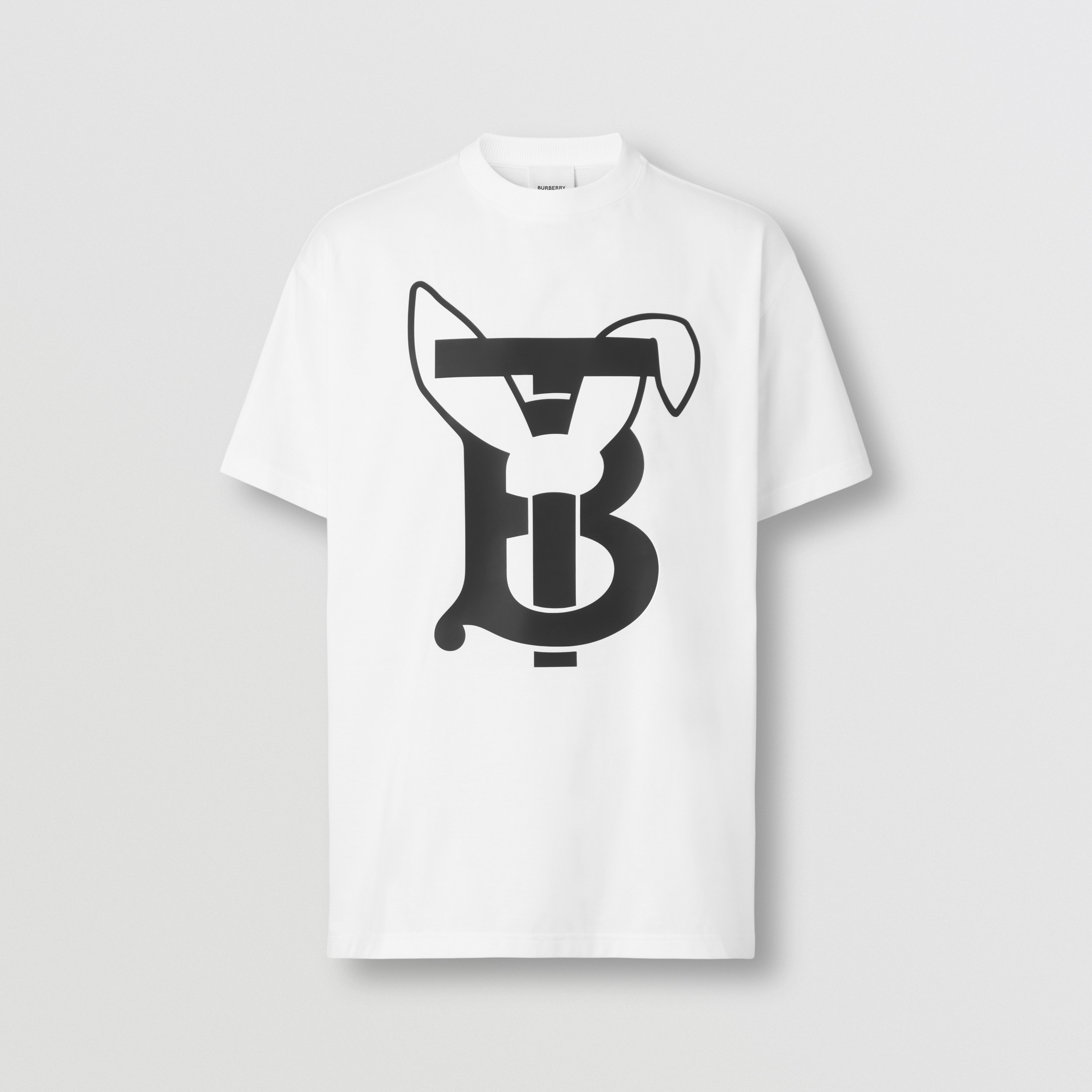 Rabbit Print Cotton T-shirt in White - Men | Burberry® Official - 4