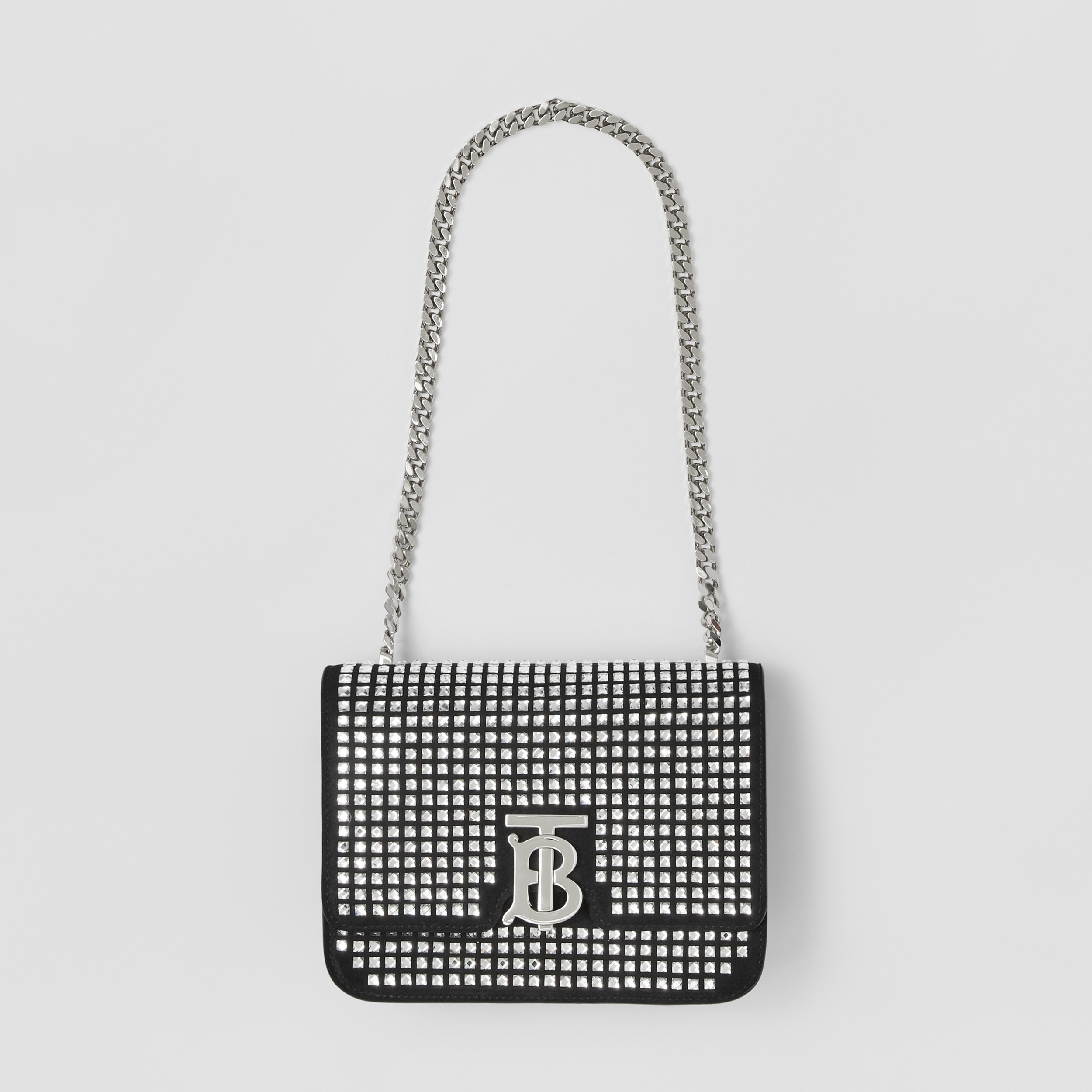 Crystal-embellished Leather Small TB Bag in Black/crystal - Women | Burberry® Official - 3