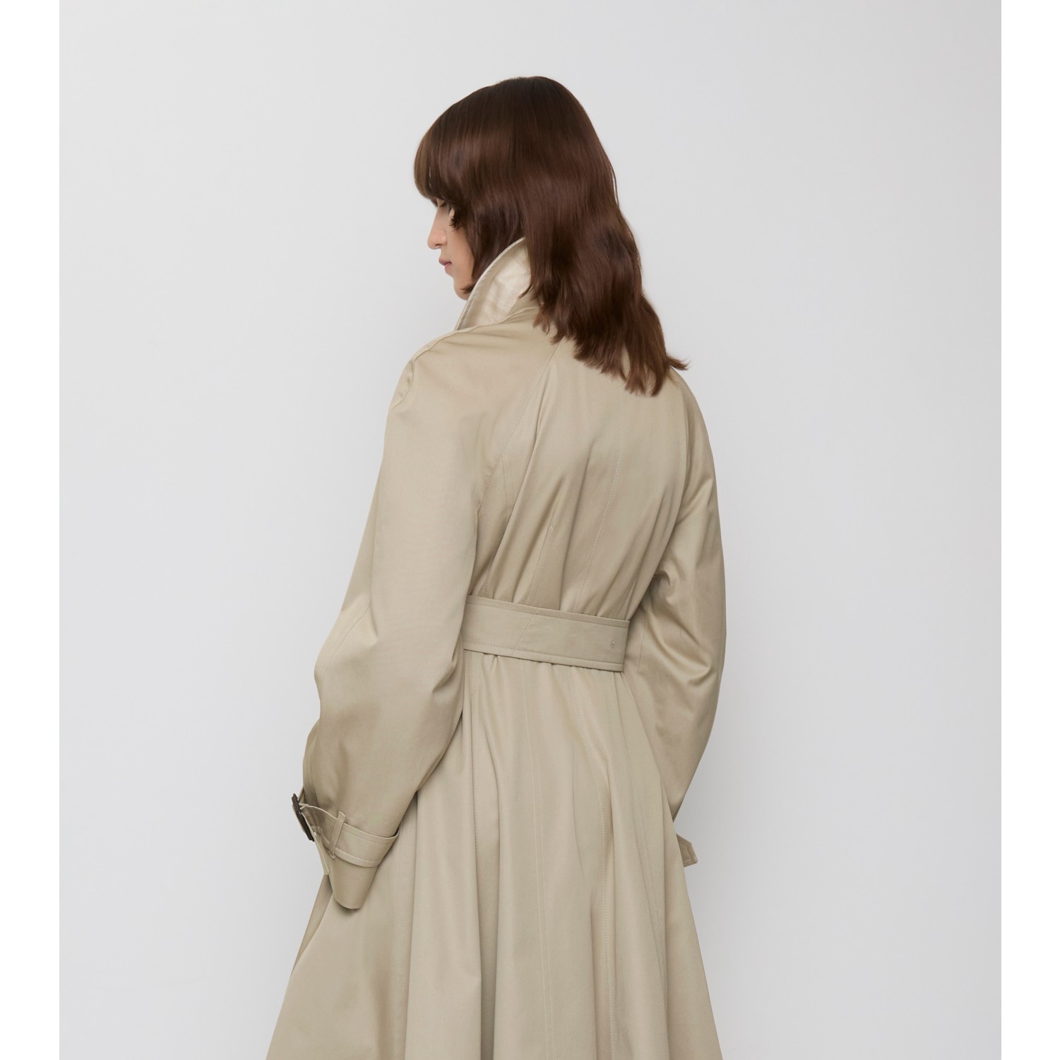 Long Gabardine Ellingham Fit-and-flare Car Coat