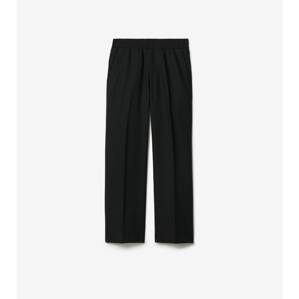 Shop Burberry Wool Linen Blend Trousers In Heap