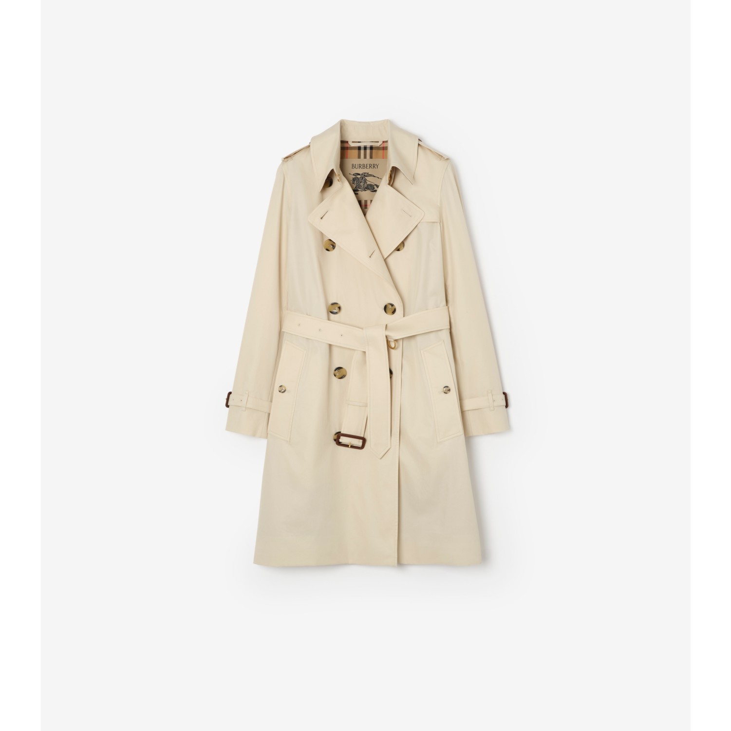 Trench Kensington medio in gabardine tropicale